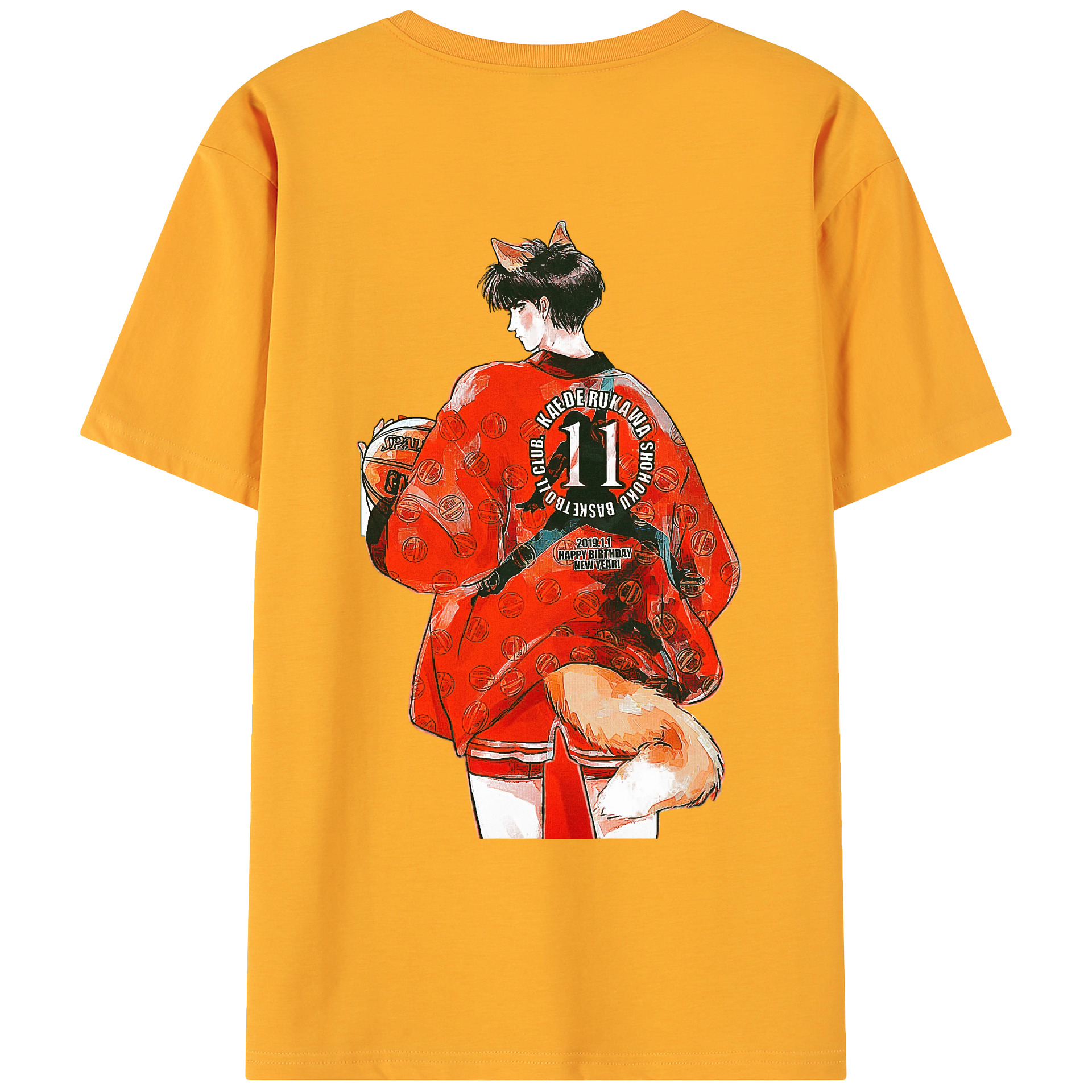 （画像用） SLAM DUNK／スラムダンク 綿100％ メンズ半袖Tシャツ（バックプリント） 通気性