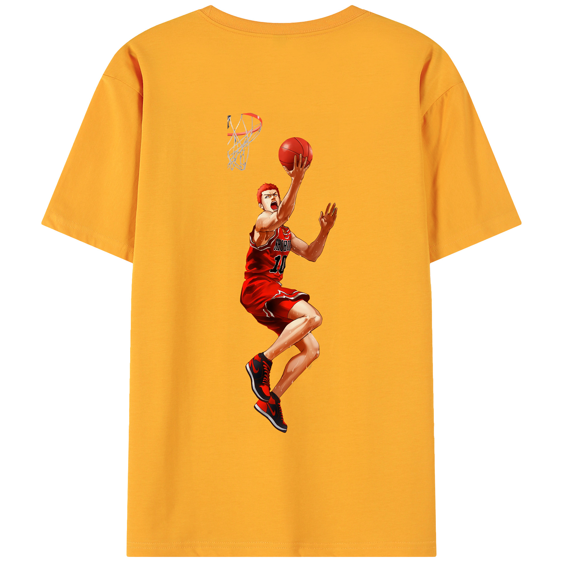 （画像用） SLAM DUNK／スラムダンク 綿100％ メンズ半袖Tシャツ（バックプリント） 通気性