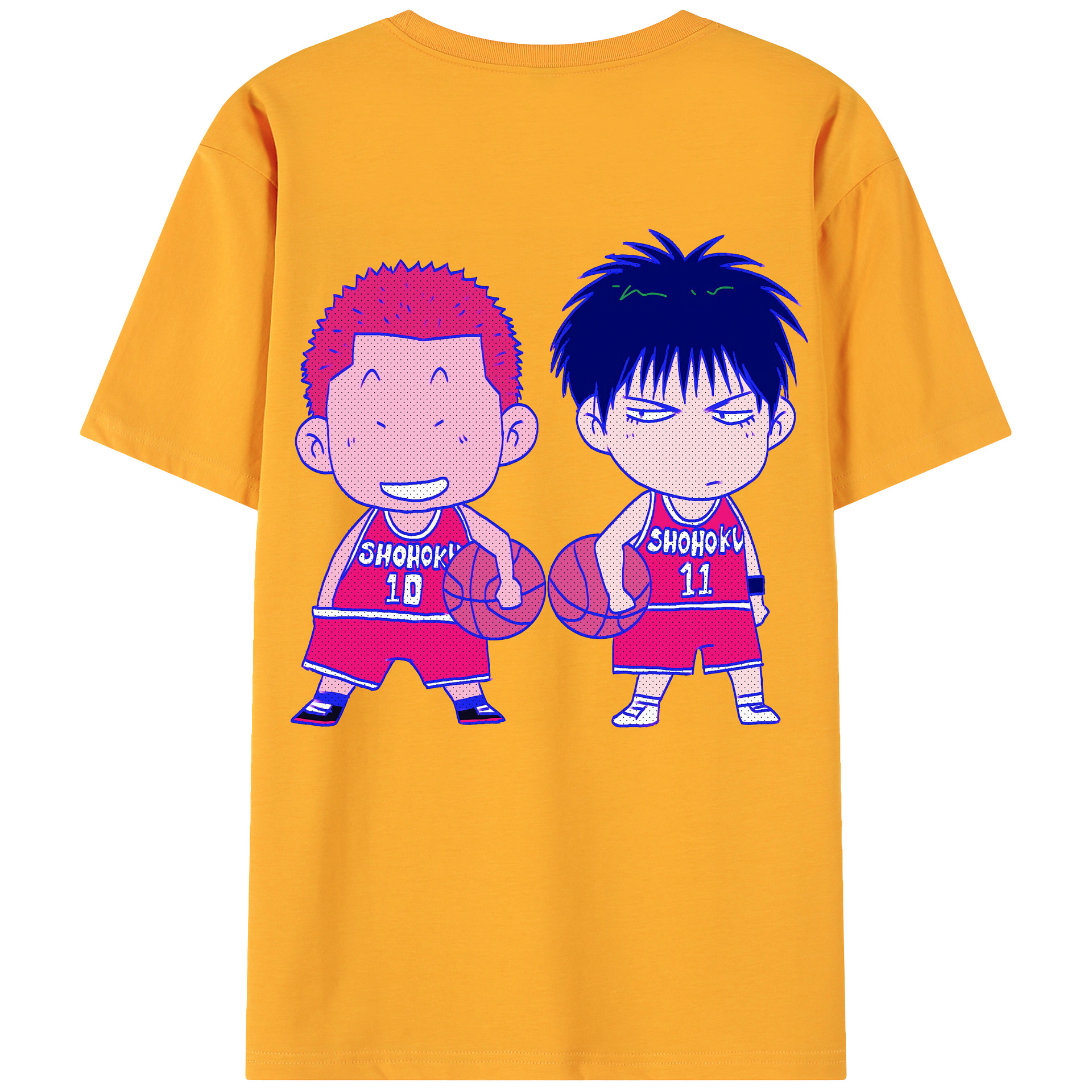 （画像用） SLAM DUNK／スラムダンク 綿100％ メンズ半袖Tシャツ（バックプリント） 通気性
