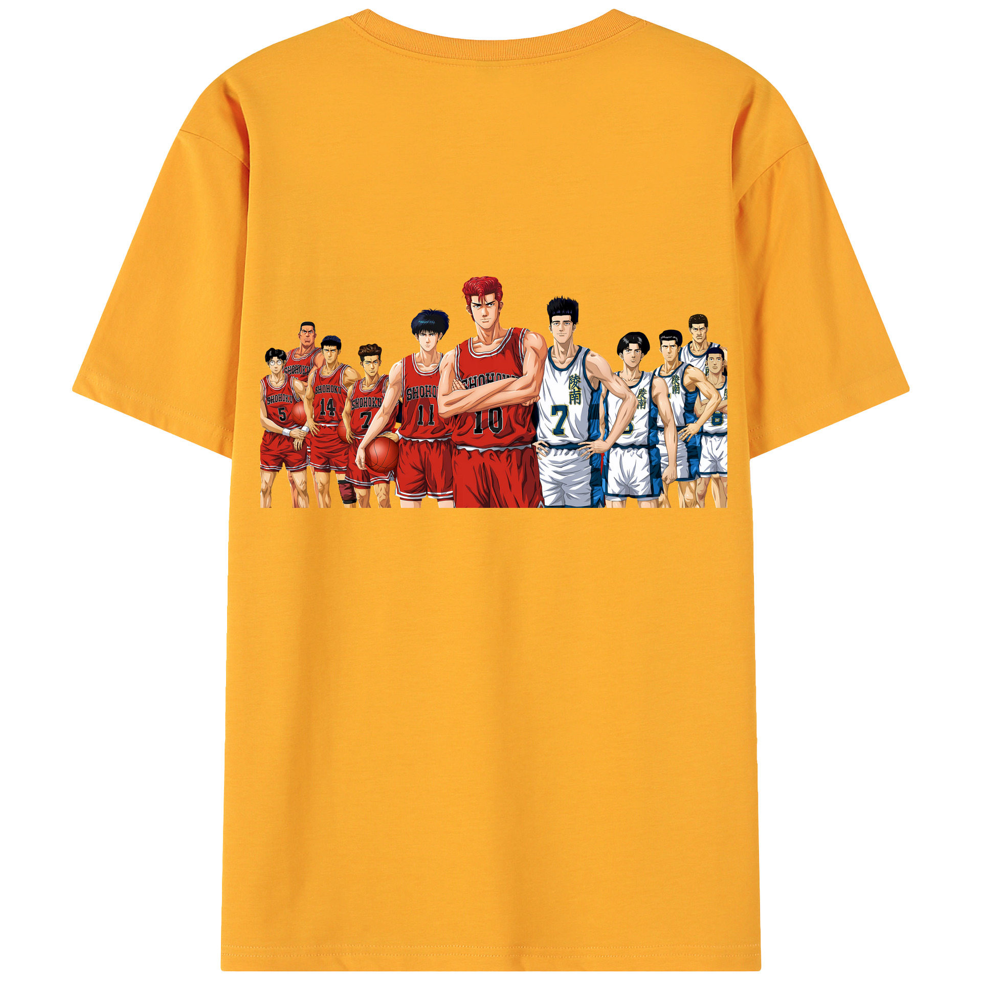 （画像用） SLAM DUNK／スラムダンク 綿100％ メンズ半袖Tシャツ（バックプリント） 通気性