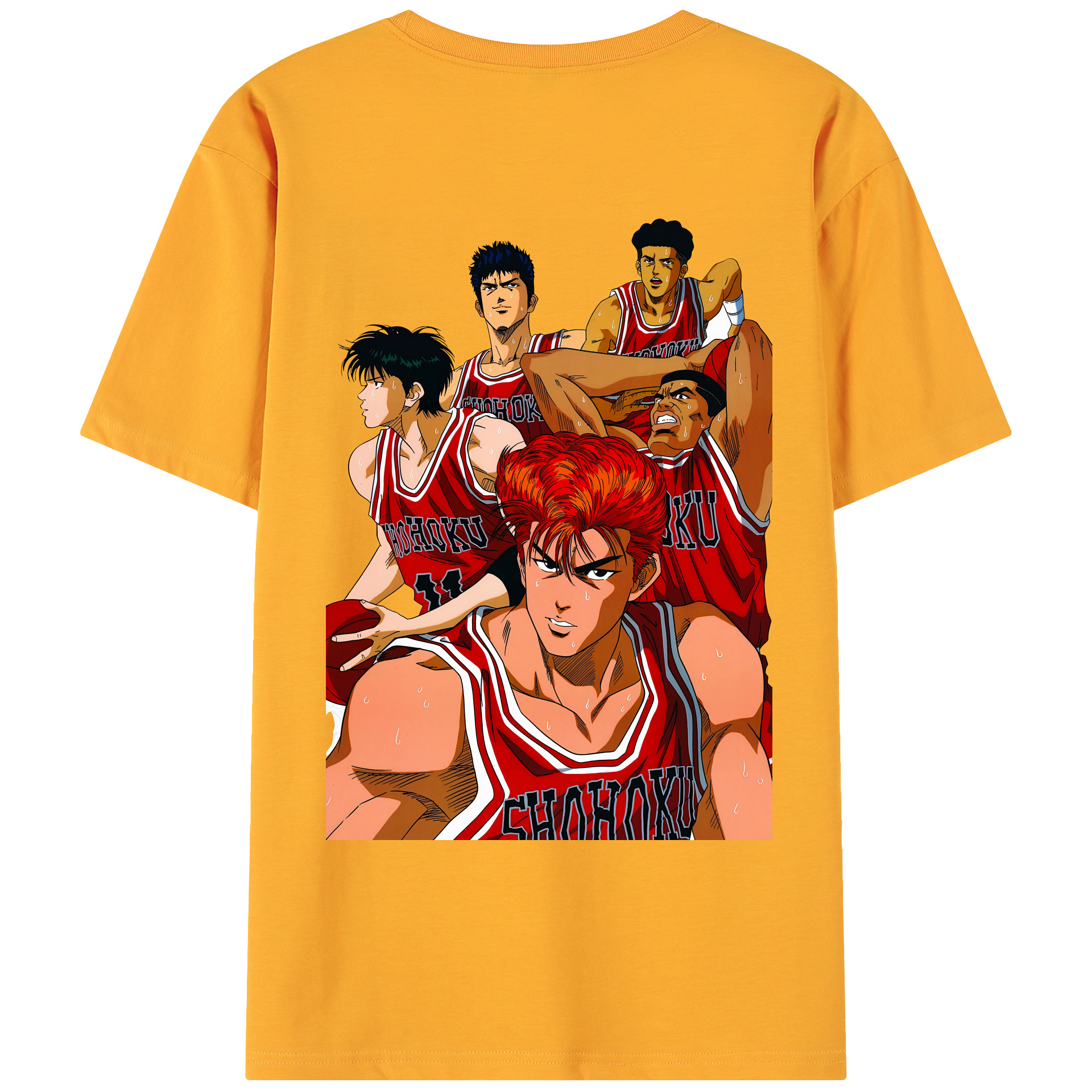 （画像用） SLAM DUNK／スラムダンク 綿100％ メンズ半袖Tシャツ（バックプリント） 通気性