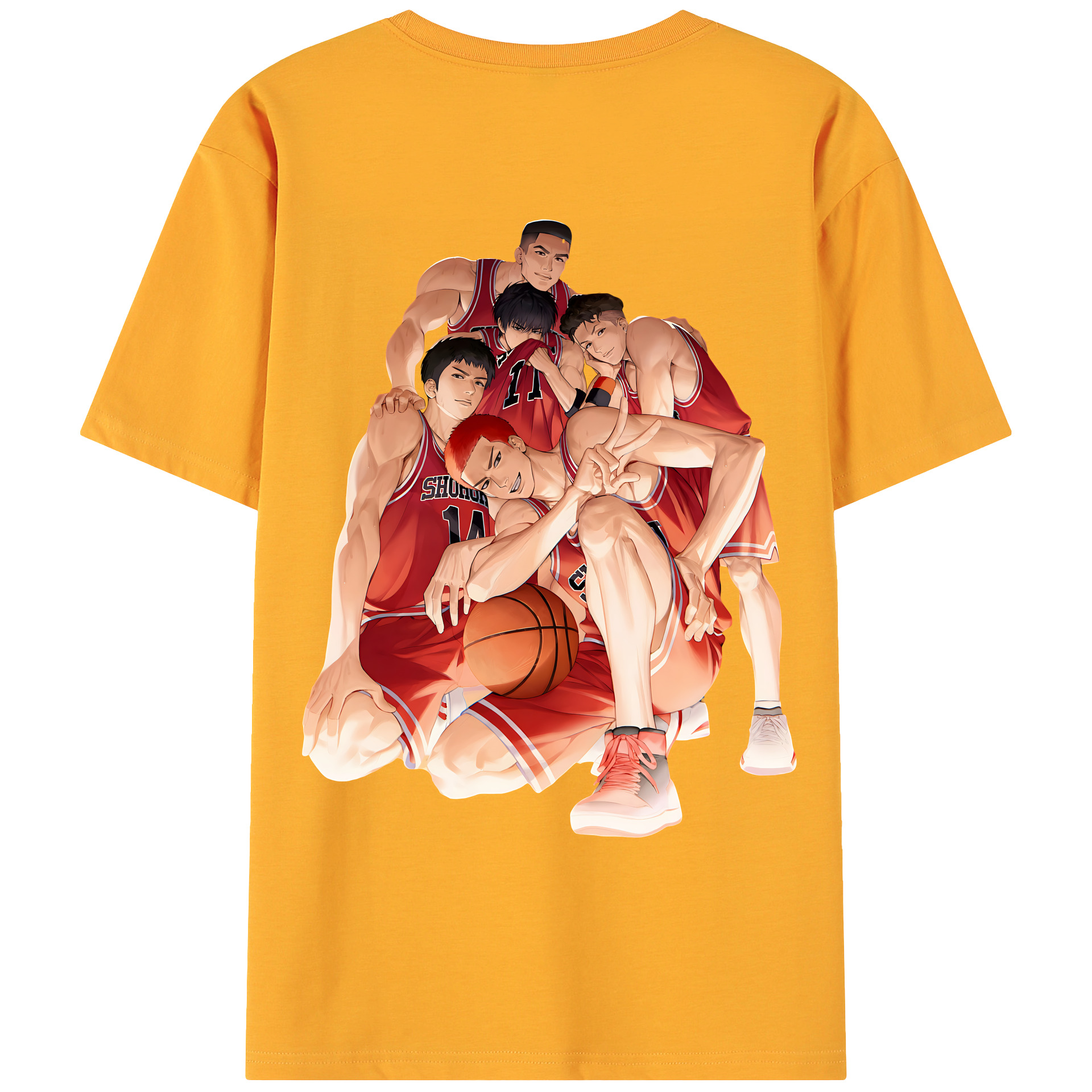 （画像用） SLAM DUNK／スラムダンク 綿100％ メンズ半袖Tシャツ（バックプリント） 通気性