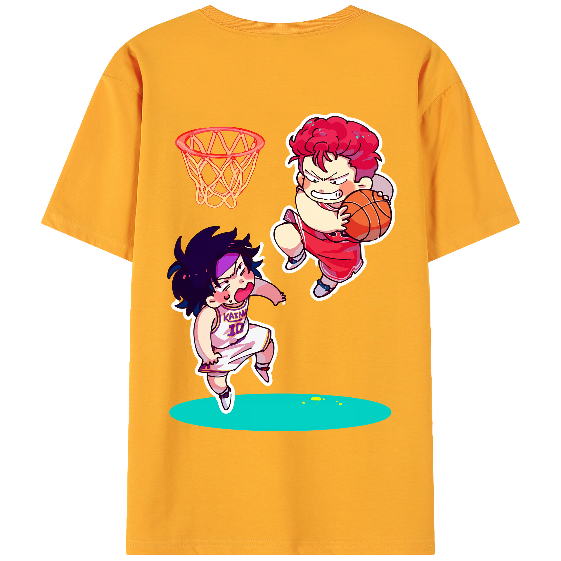 （画像用） SLAM DUNK／スラムダンク 綿100％ メンズ半袖Tシャツ（バックプリント） 通気性