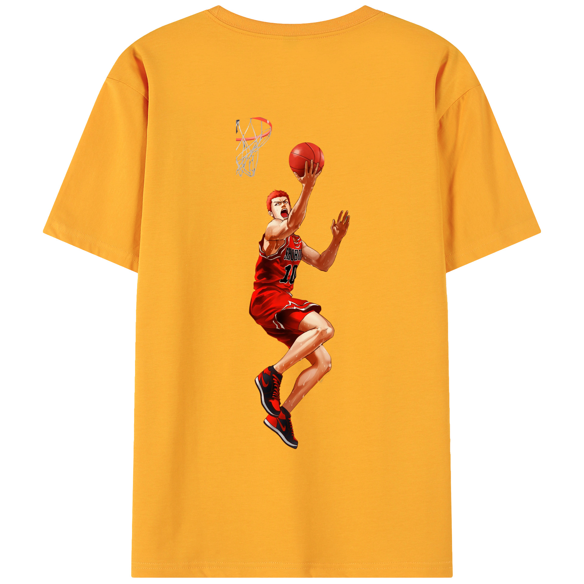 （画像用） SLAM DUNK／スラムダンク 綿100％ メンズ半袖Tシャツ（バックプリント） 通気性