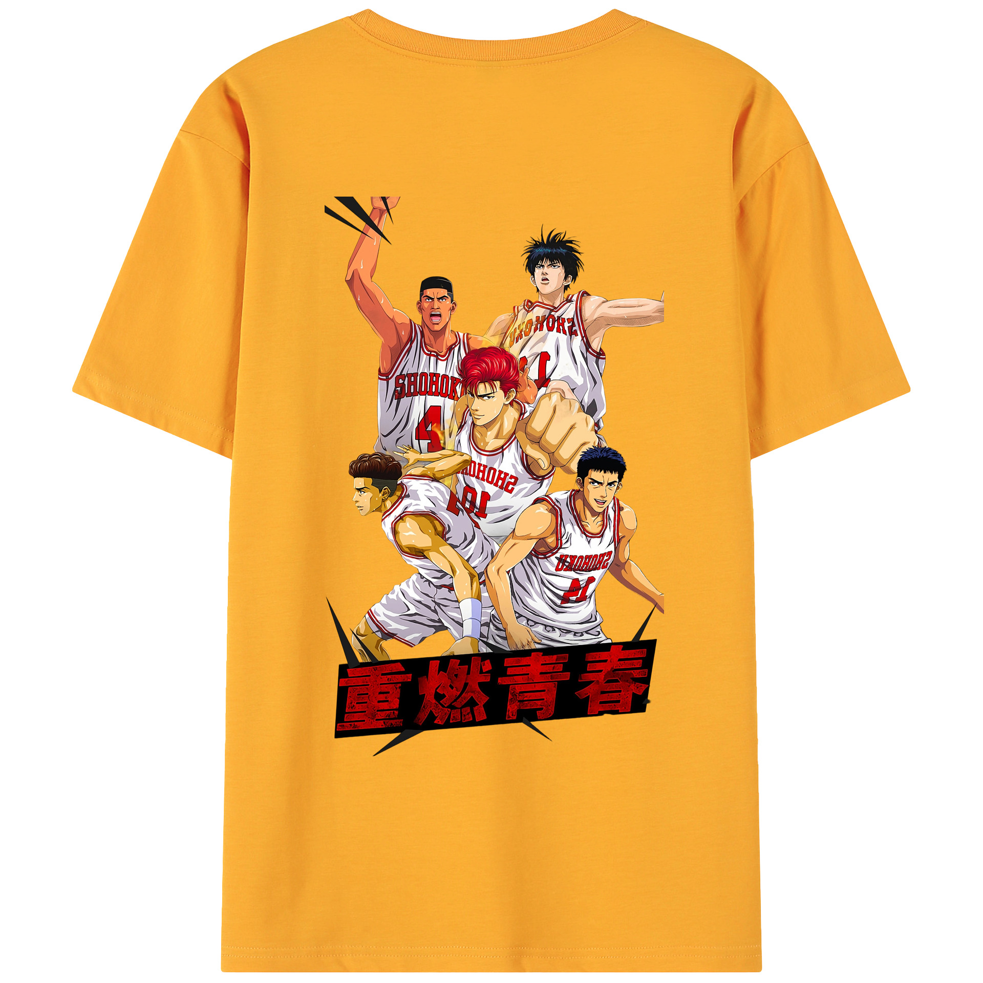 （画像用） SLAM DUNK／スラムダンク 綿100％ メンズ半袖Tシャツ（バックプリント） 通気性