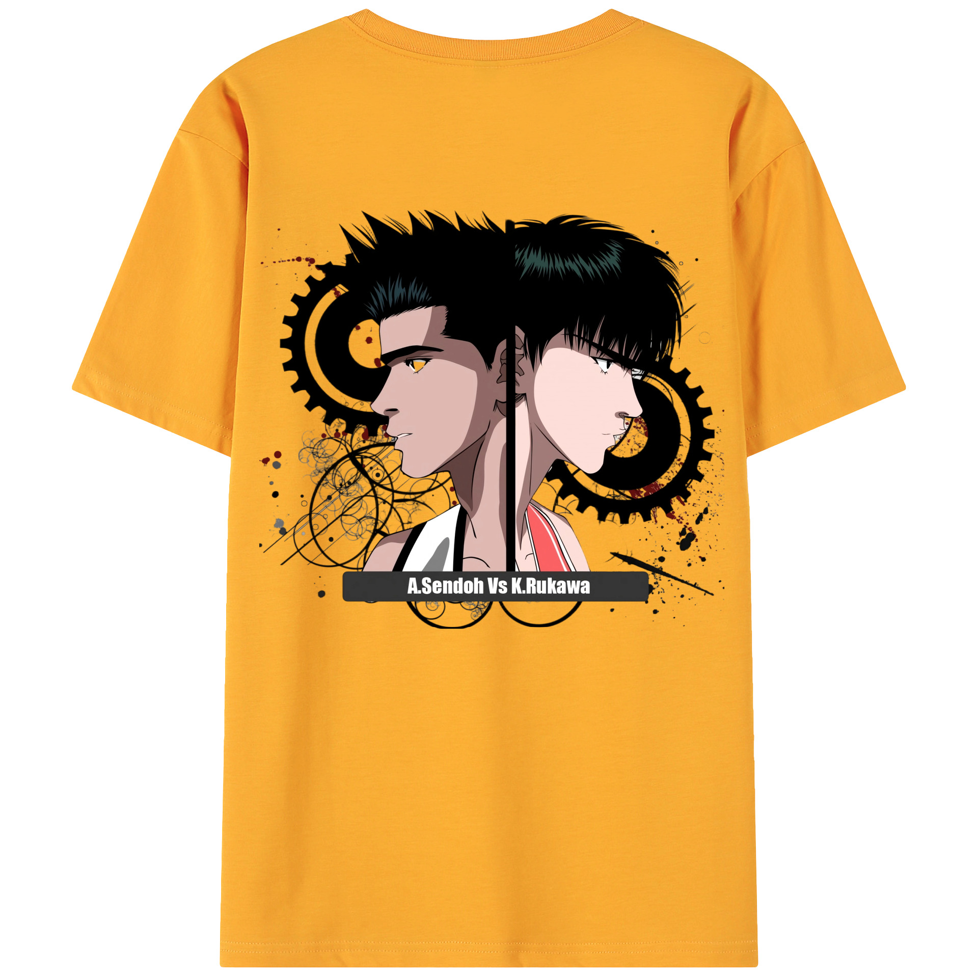 （画像用） SLAM DUNK／スラムダンク 綿100％ メンズ半袖Tシャツ（バックプリント） 通気性