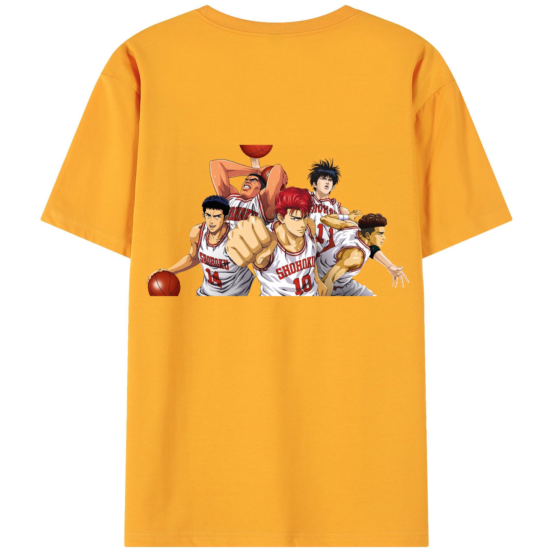 （画像用） SLAM DUNK／スラムダンク 綿100％ メンズ半袖Tシャツ（バックプリント） 通気性