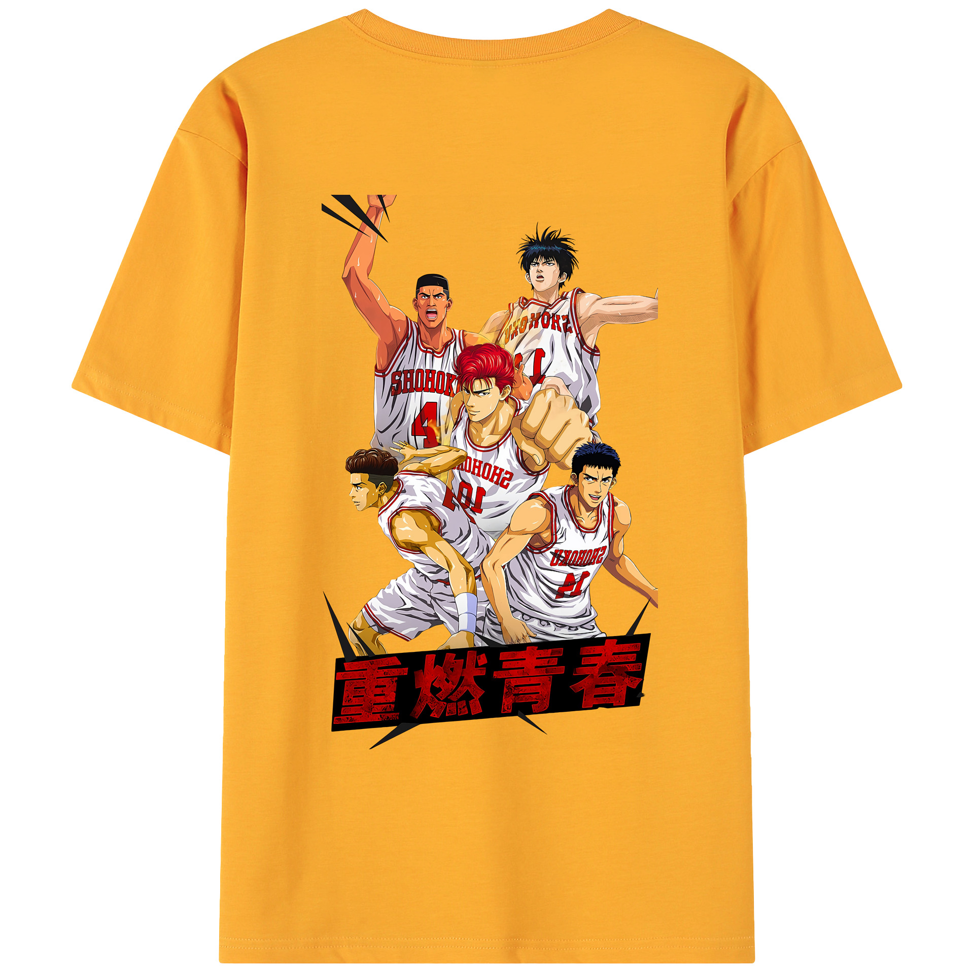 （画像用） SLAM DUNK／スラムダンク 綿100％ メンズ半袖Tシャツ（バックプリント） 通気性