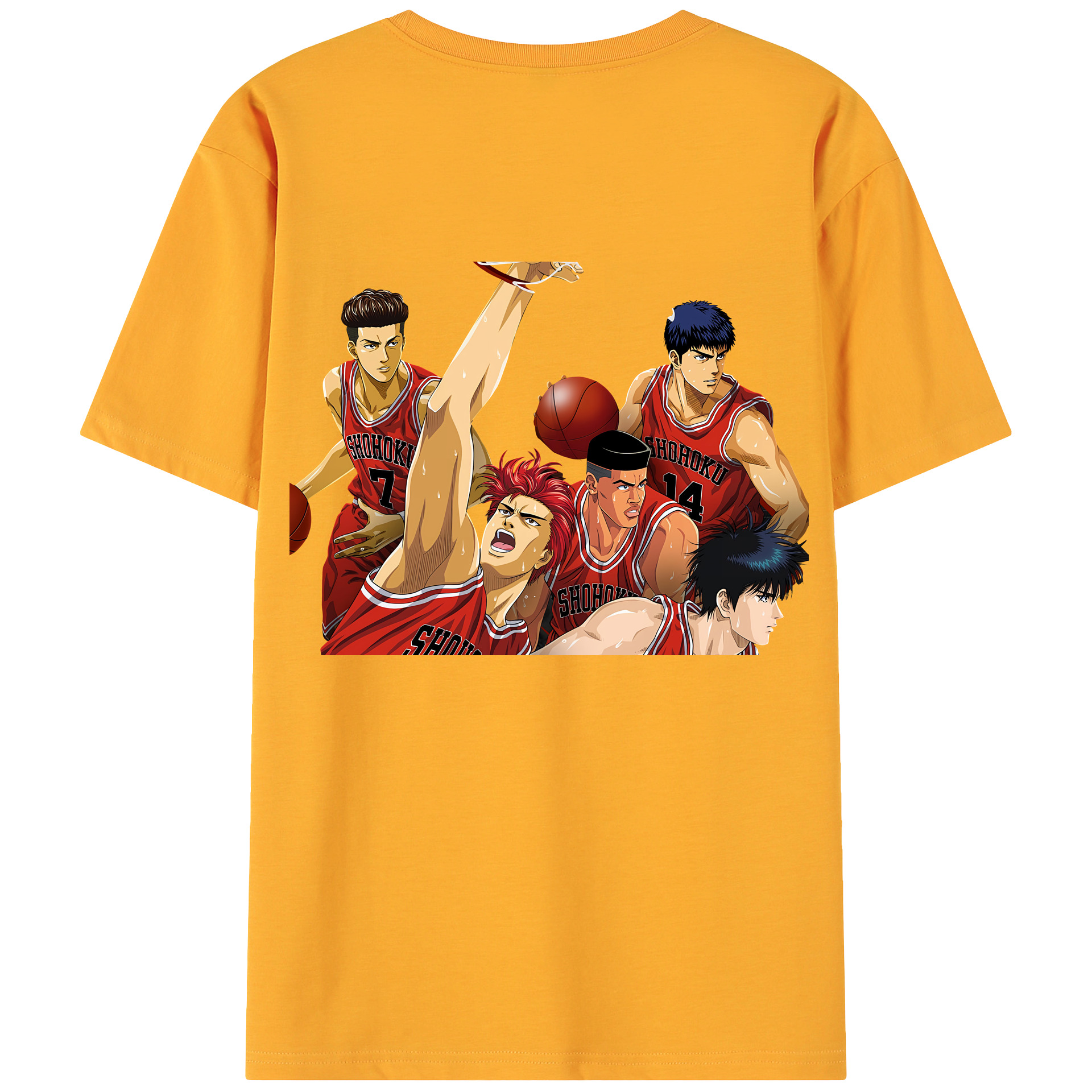 （画像用） SLAM DUNK／スラムダンク 綿100％ メンズ半袖Tシャツ（バックプリント） 通気性