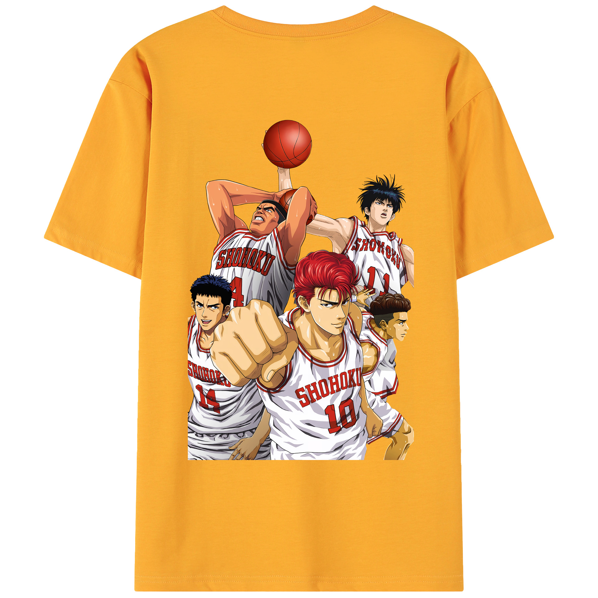 （画像用） SLAM DUNK／スラムダンク 綿100％ メンズ半袖Tシャツ（バックプリント） 通気性
