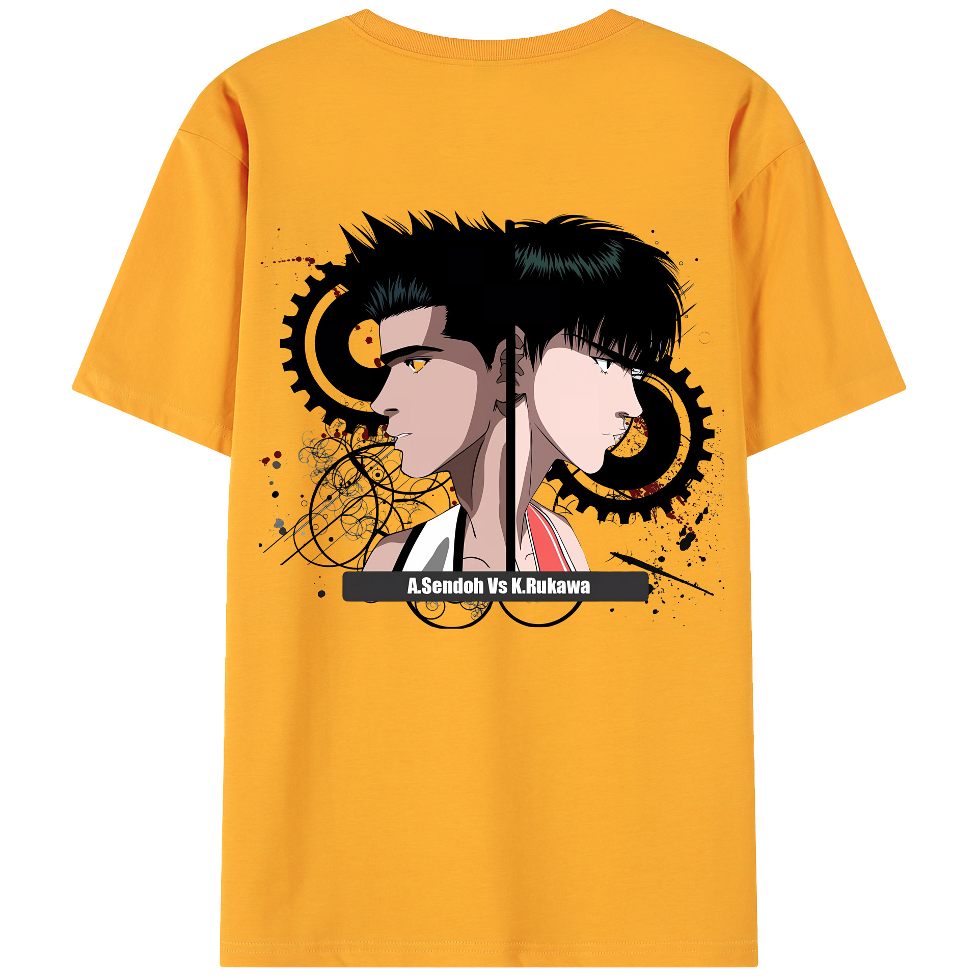 （画像用） SLAM DUNK／スラムダンク 綿100％ メンズ半袖Tシャツ（バックプリント） 通気性