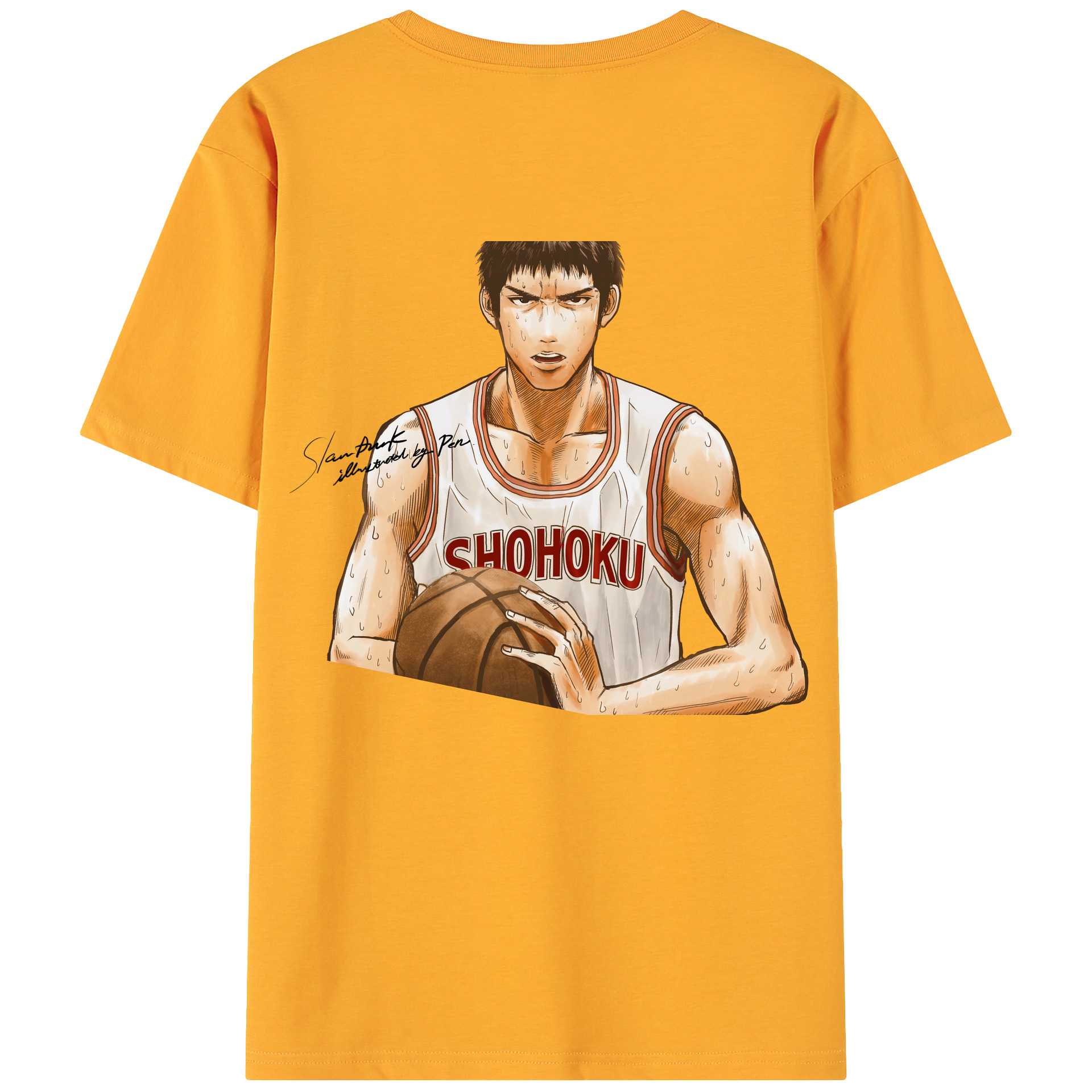 （画像用） SLAM DUNK／スラムダンク 綿100％ メンズ半袖Tシャツ（バックプリント） 通気性