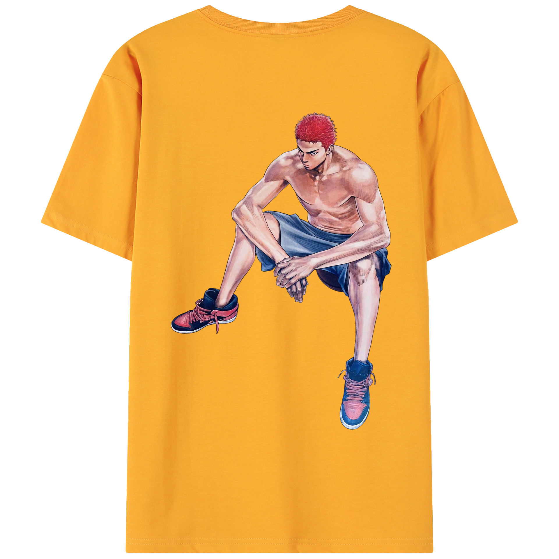 （画像用） SLAM DUNK／スラムダンク 綿100％ メンズ半袖Tシャツ（バックプリント） 通気性