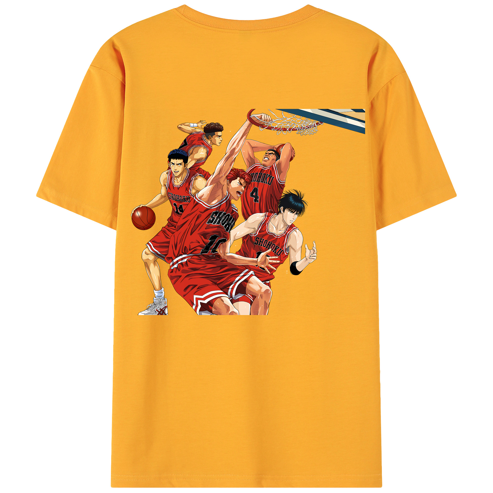 （画像用） SLAM DUNK／スラムダンク 綿100％ メンズ半袖Tシャツ（バックプリント） 通気性