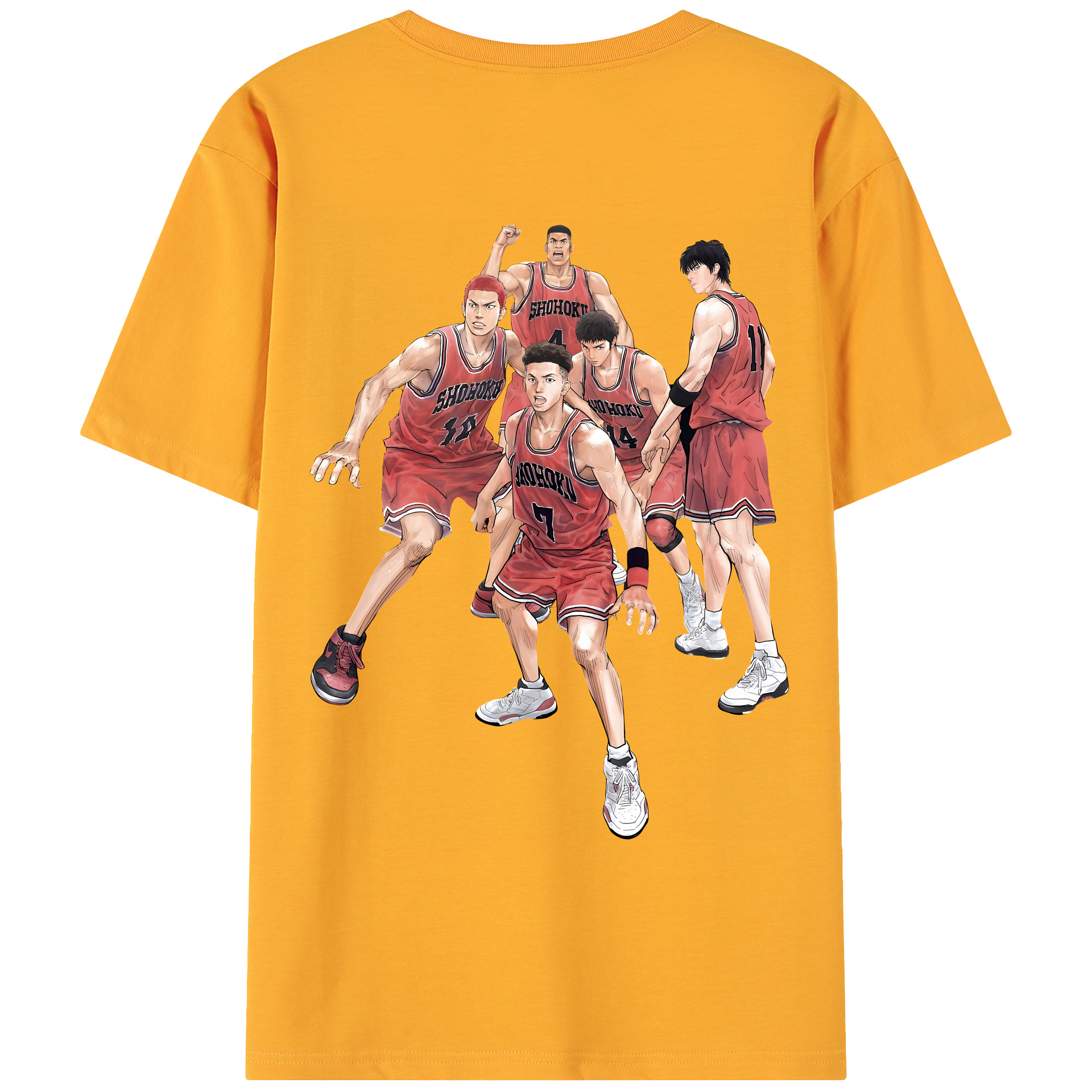 （画像用） SLAM DUNK／スラムダンク 綿100％ メンズ半袖Tシャツ（バックプリント） 通気性