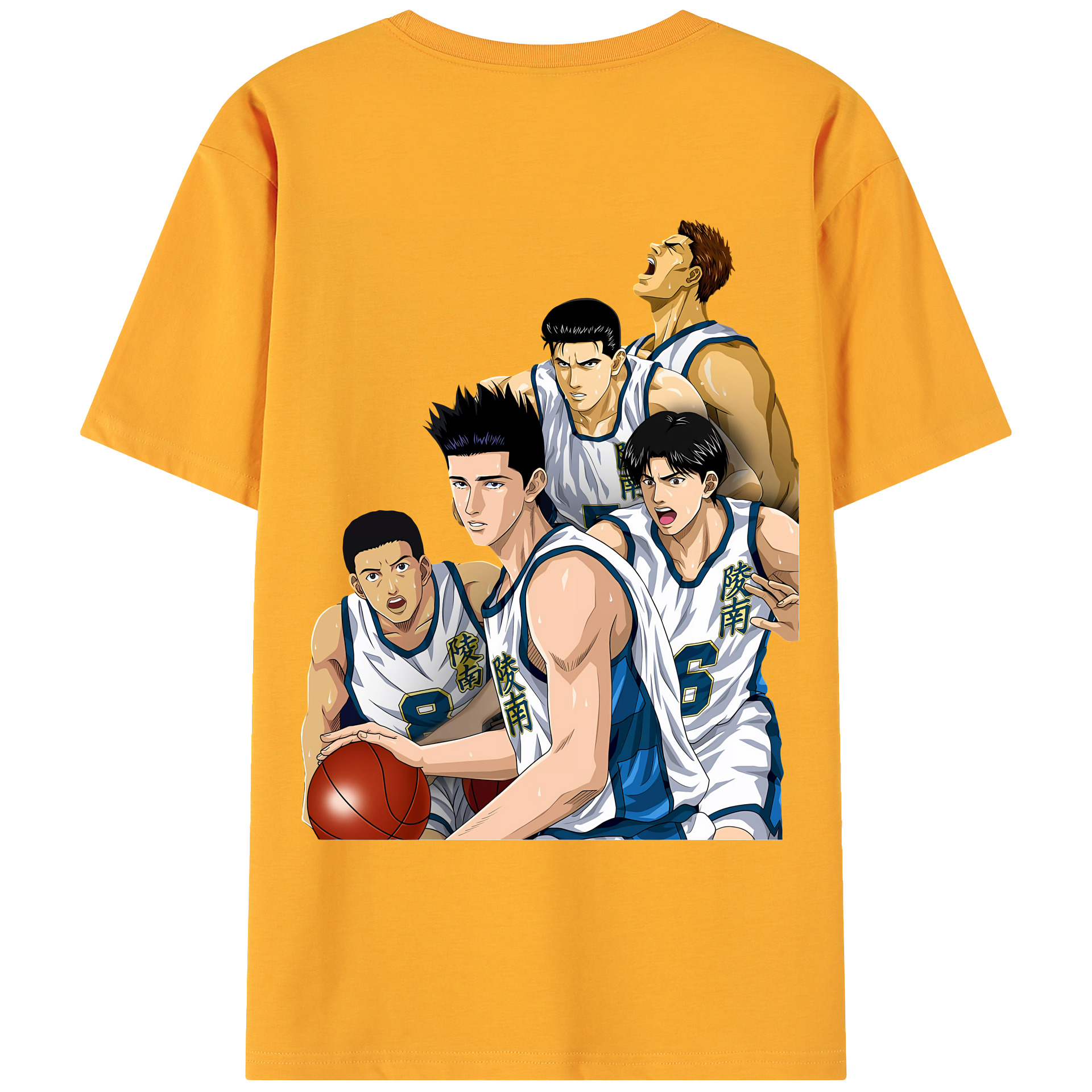 （画像用） SLAM DUNK／スラムダンク 綿100％ メンズ半袖Tシャツ（バックプリント） 通気性