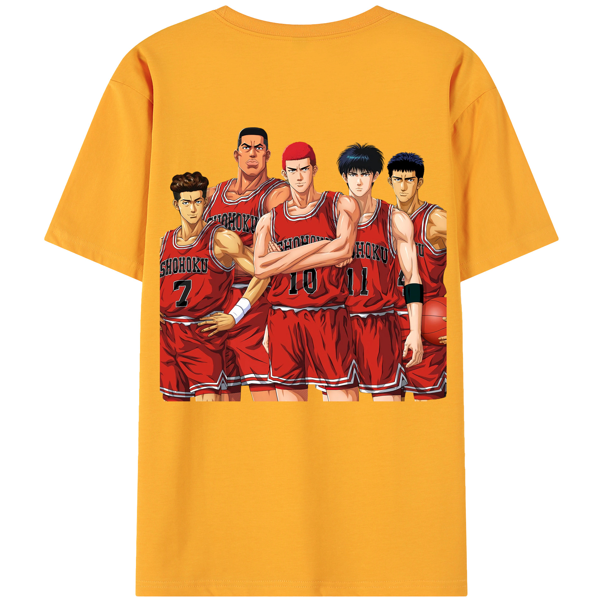 （画像用） SLAM DUNK／スラムダンク 綿100％ メンズ半袖Tシャツ（バックプリント） 通気性