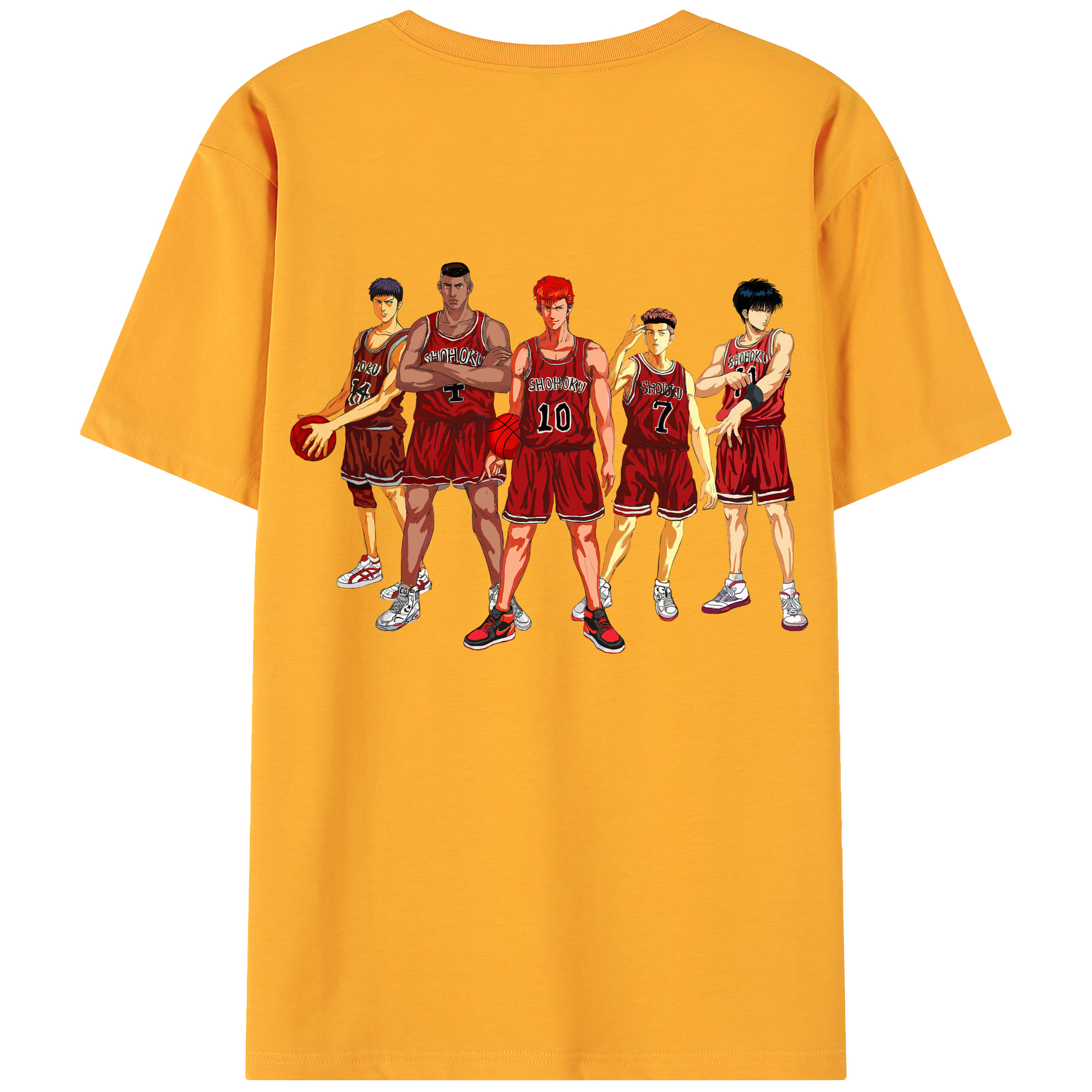 （画像用） SLAM DUNK／スラムダンク 綿100％ メンズ半袖Tシャツ（バックプリント） 通気性