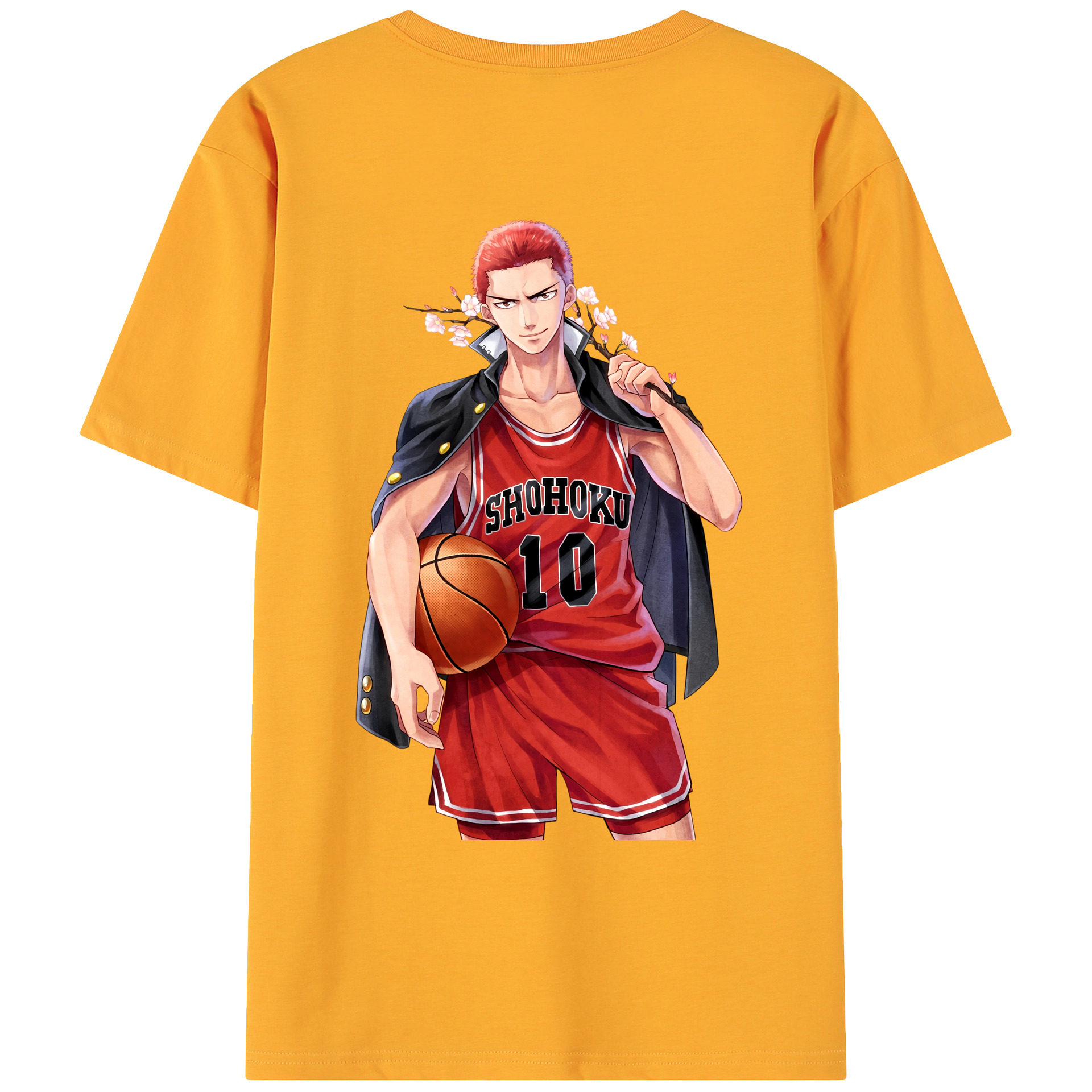 （画像用） SLAM DUNK／スラムダンク 綿100％ メンズ半袖Tシャツ（バックプリント） 通気性