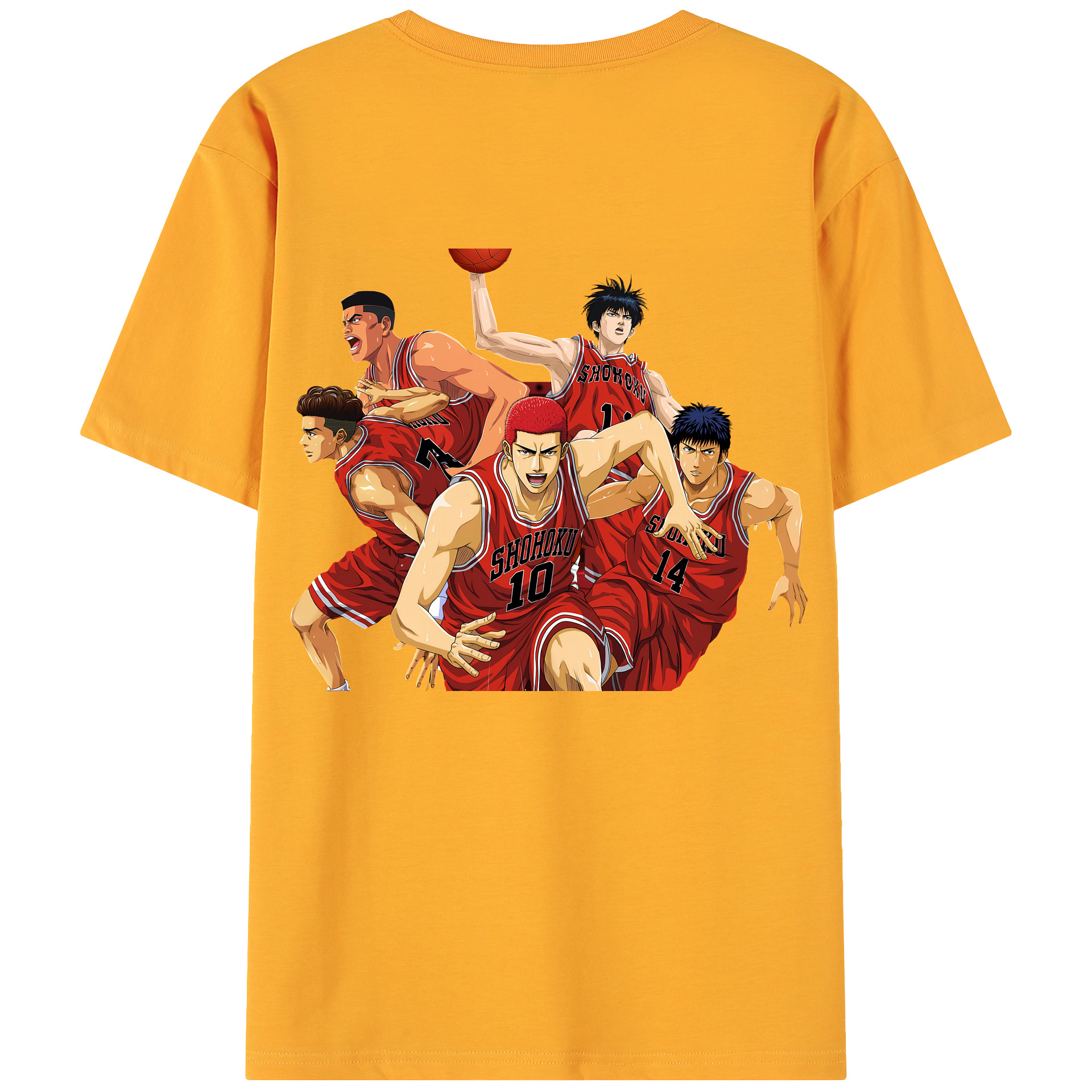 （画像用） SLAM DUNK／スラムダンク 綿100％ メンズ半袖Tシャツ（バックプリント） 通気性