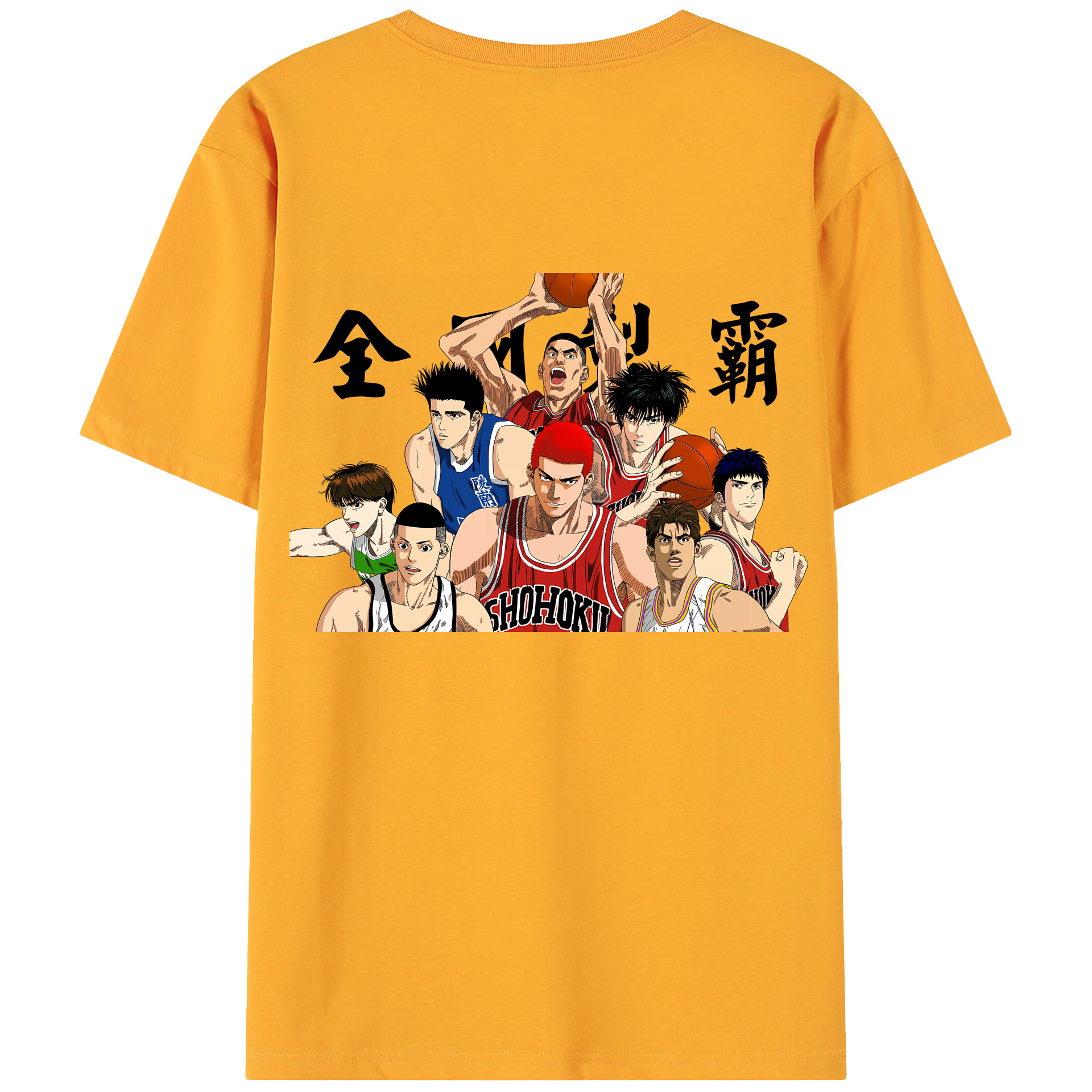 （画像用） SLAM DUNK／スラムダンク 綿100％ メンズ半袖Tシャツ（バックプリント） 通気性