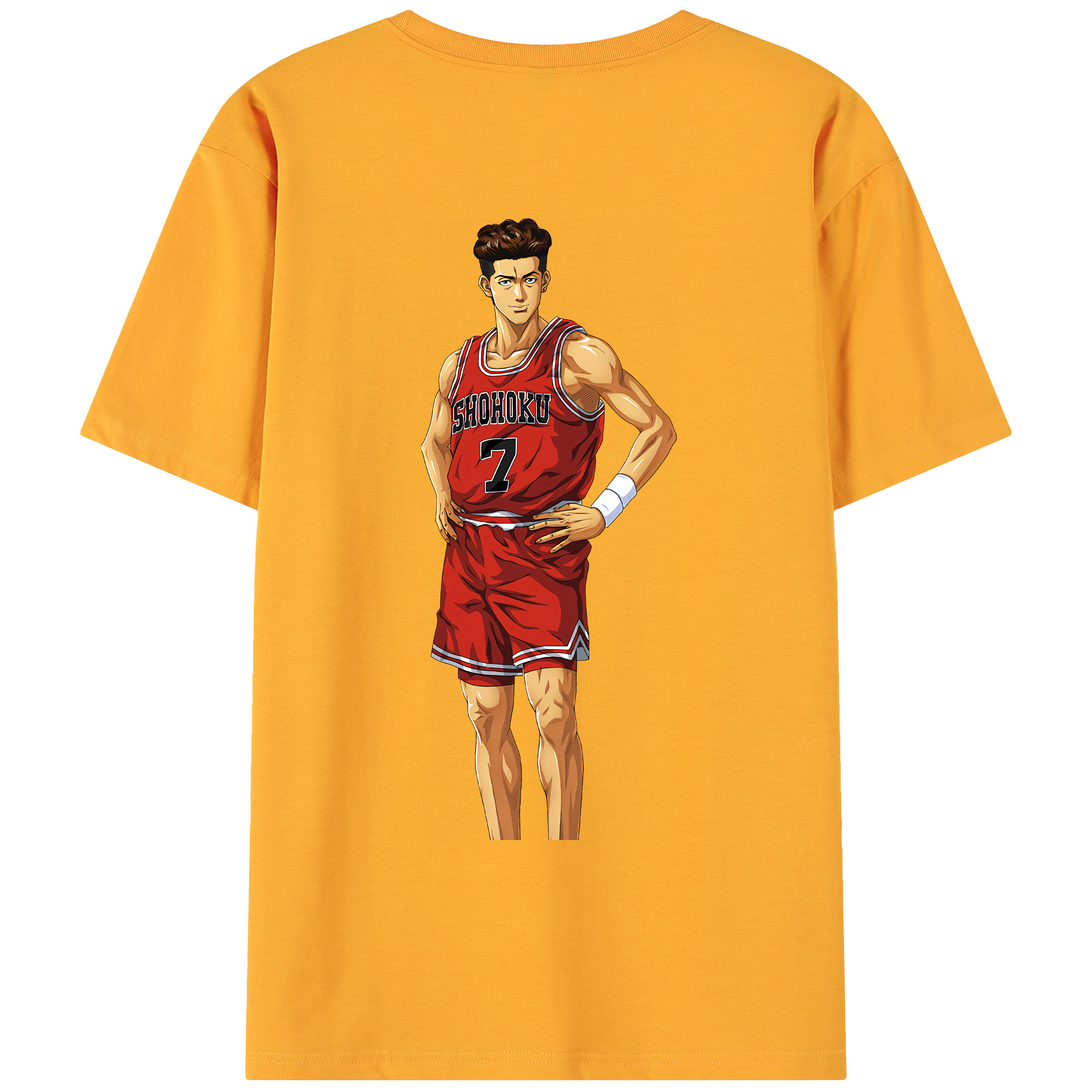 （画像用） SLAM DUNK／スラムダンク 綿100％ メンズ半袖Tシャツ（バックプリント） 通気性