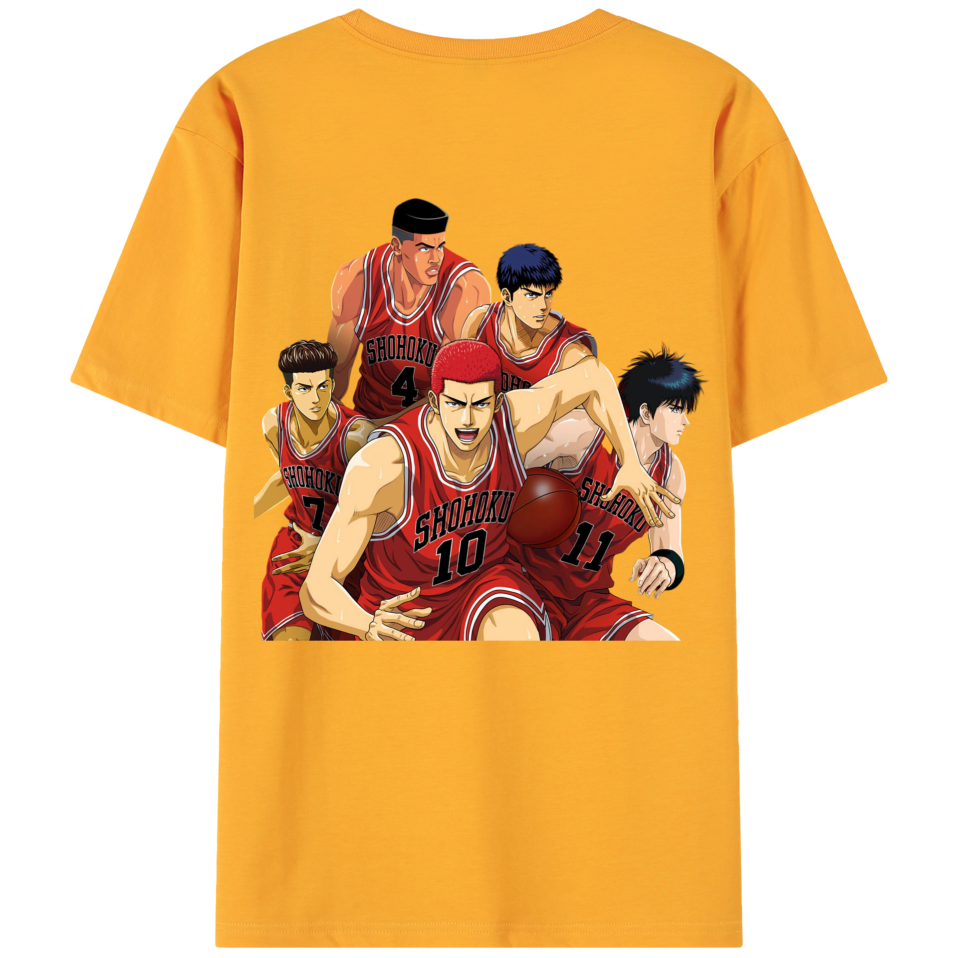 （画像用） SLAM DUNK／スラムダンク 綿100％ メンズ半袖Tシャツ（バックプリント） 通気性