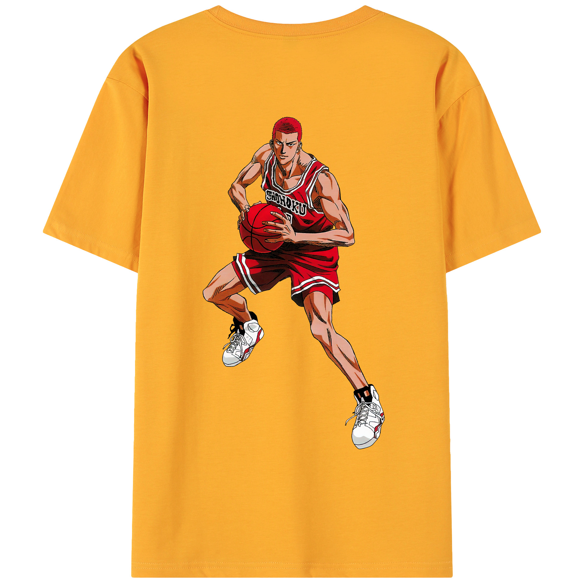 （画像用） SLAM DUNK／スラムダンク 綿100％ メンズ半袖Tシャツ（バックプリント） 通気性