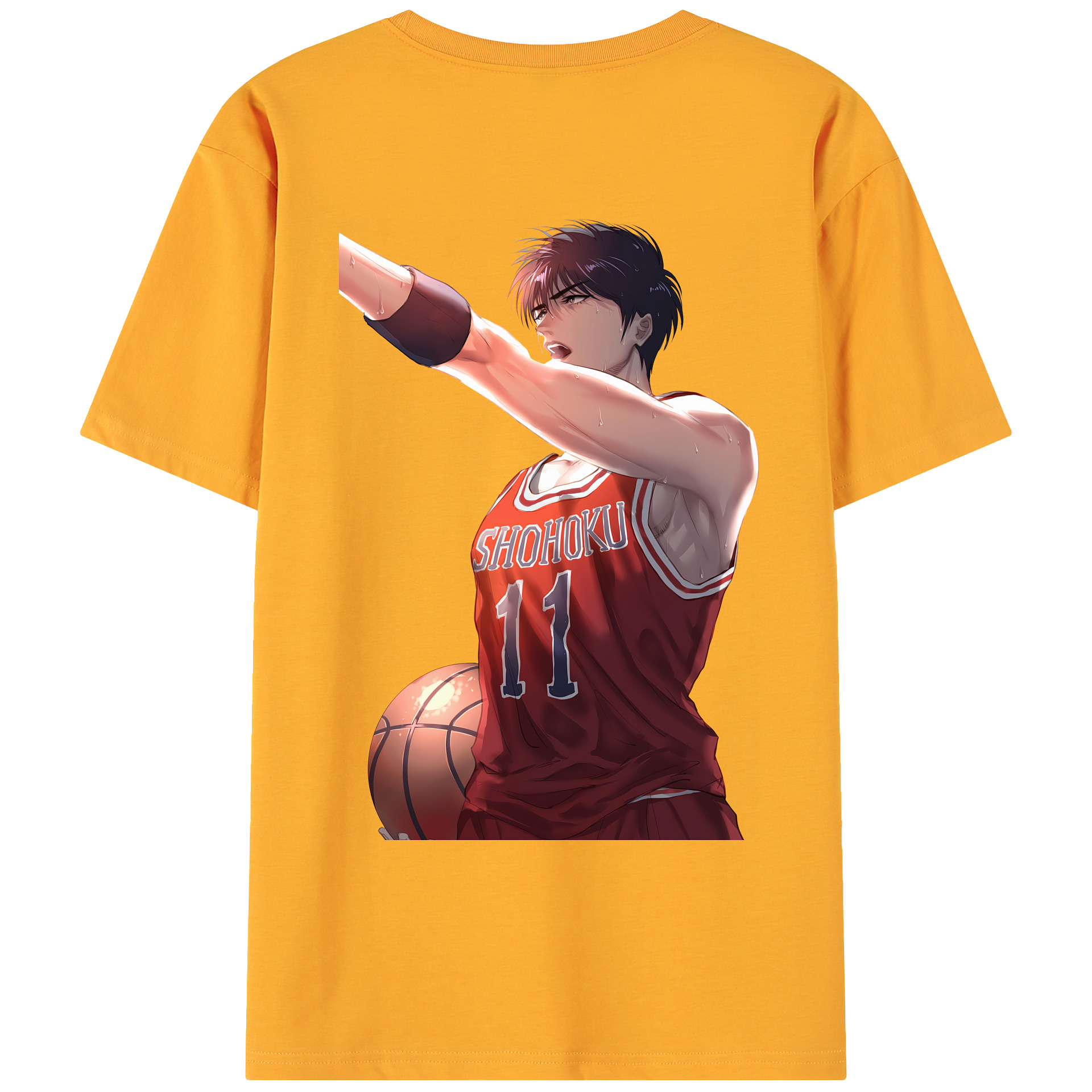 （画像用） SLAM DUNK／スラムダンク 綿100％ メンズ半袖Tシャツ（バックプリント） 通気性