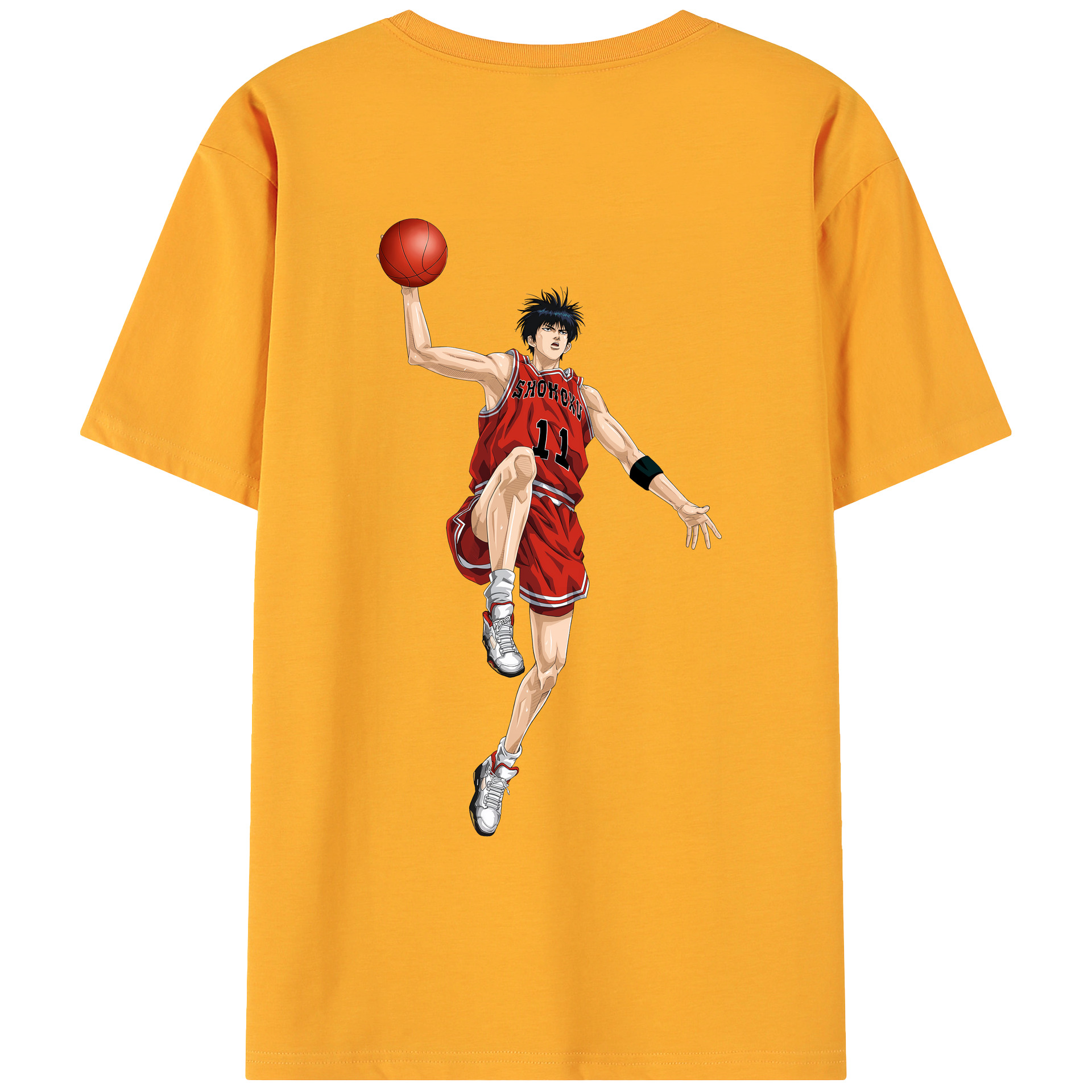 （画像用） SLAM DUNK／スラムダンク 綿100％ メンズ半袖Tシャツ（バックプリント） 通気性
