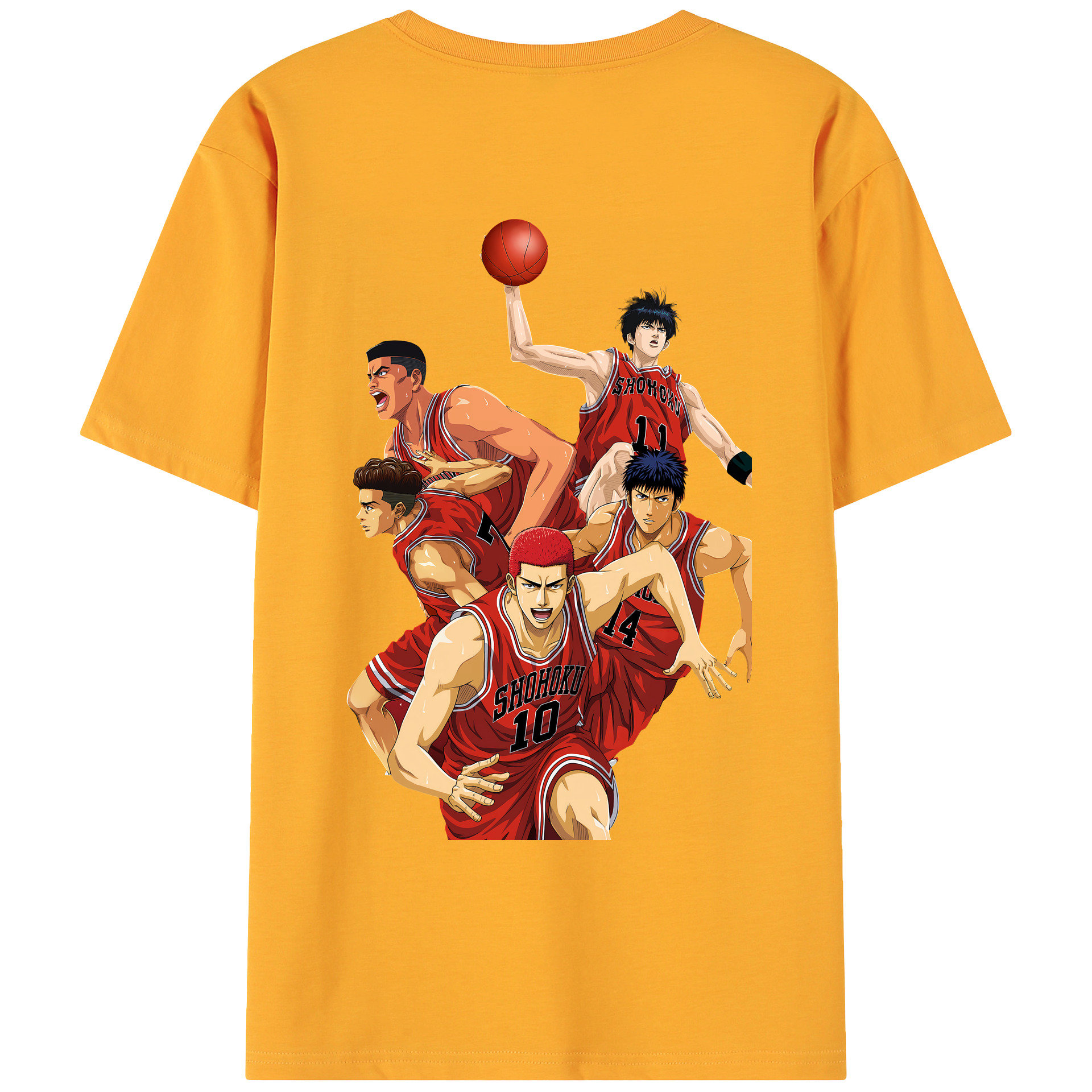 （画像用） SLAM DUNK／スラムダンク 綿100％ メンズ半袖Tシャツ（バックプリント） 通気性