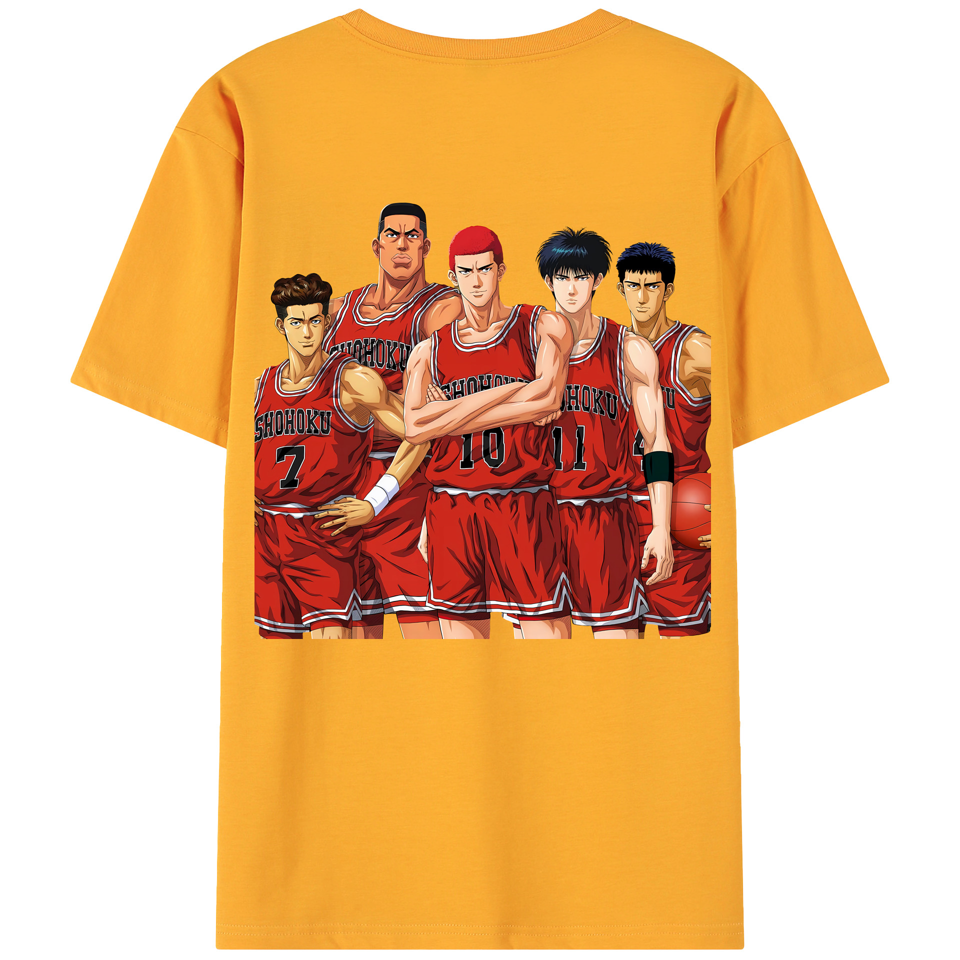 （画像用） SLAM DUNK／スラムダンク 綿100％ メンズ半袖Tシャツ（バックプリント） 通気性
