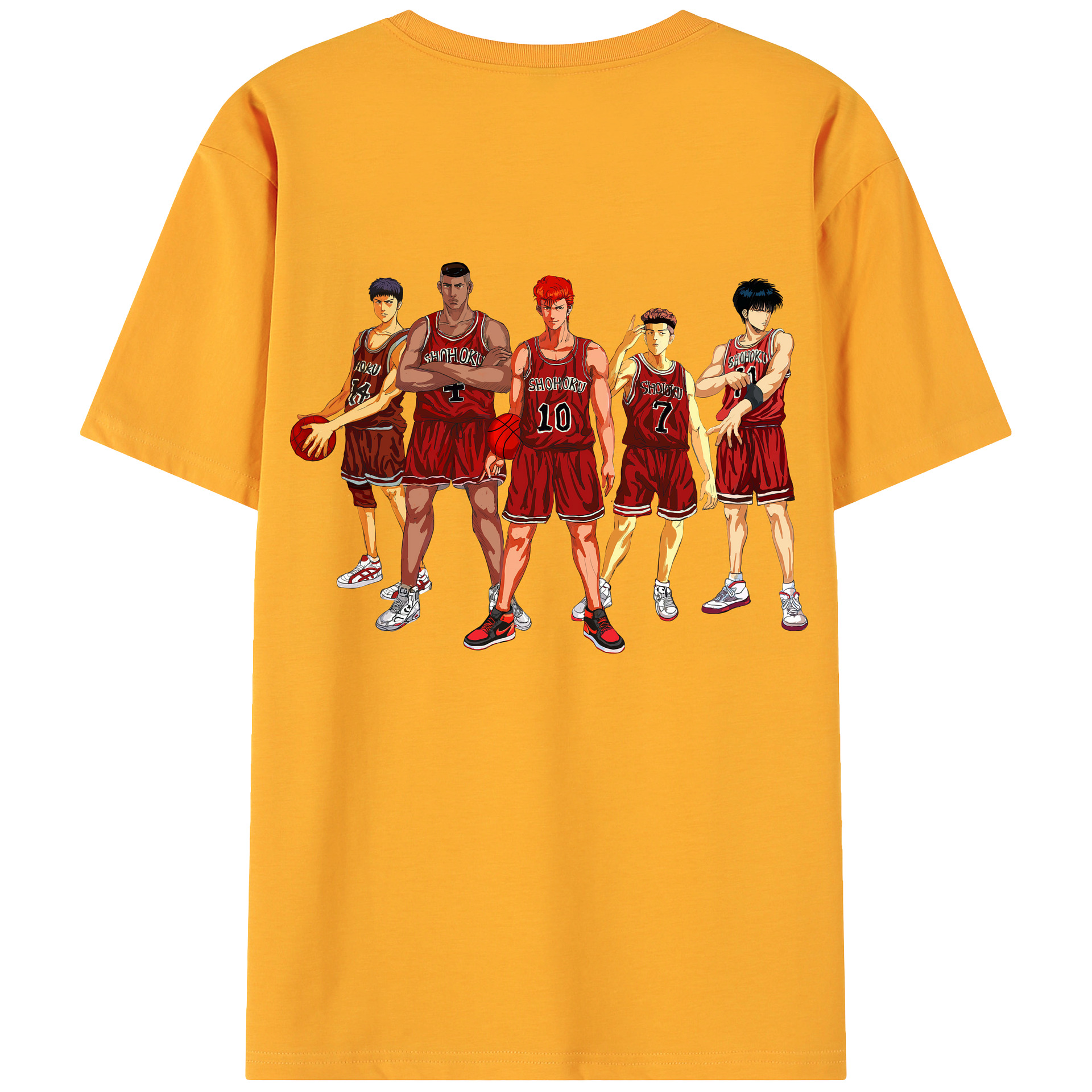 （画像用） SLAM DUNK／スラムダンク 綿100％ メンズ半袖Tシャツ（バックプリント） 通気性