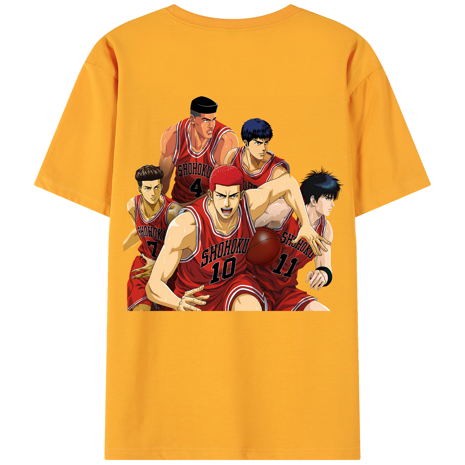 （画像用） SLAM DUNK／スラムダンク 綿100％ メンズ半袖Tシャツ（バックプリント） 通気性