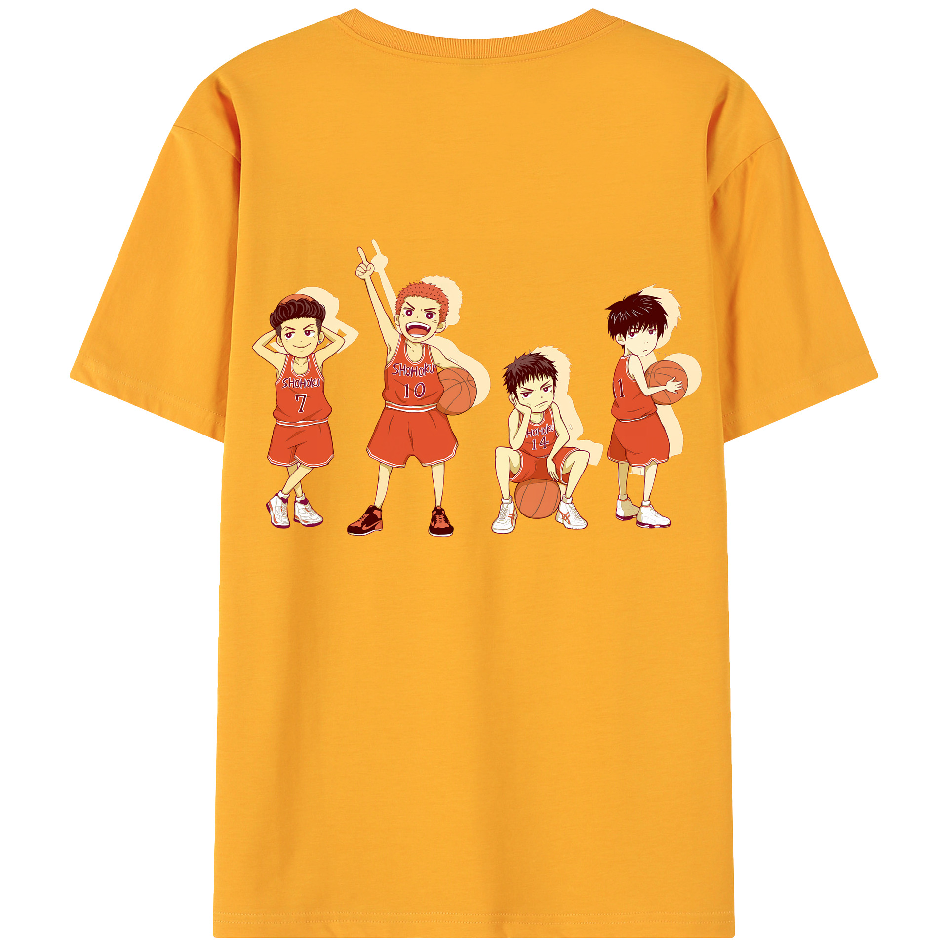 （画像用） SLAM DUNK／スラムダンク 綿100％ メンズ半袖Tシャツ（バックプリント） 通気性