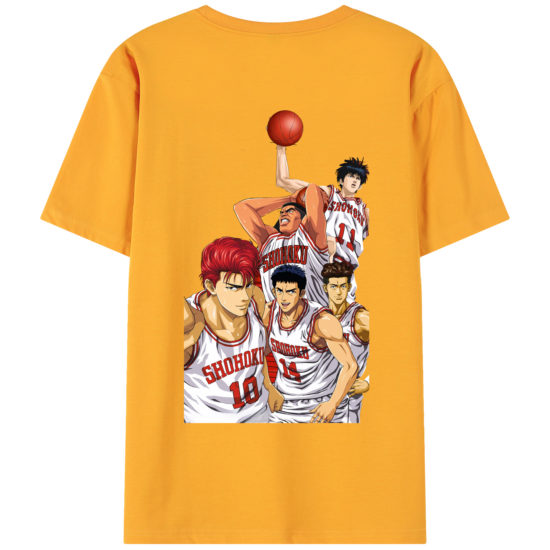 （画像用） SLAM DUNK／スラムダンク 綿100％ メンズ半袖Tシャツ（バックプリント） 通気性