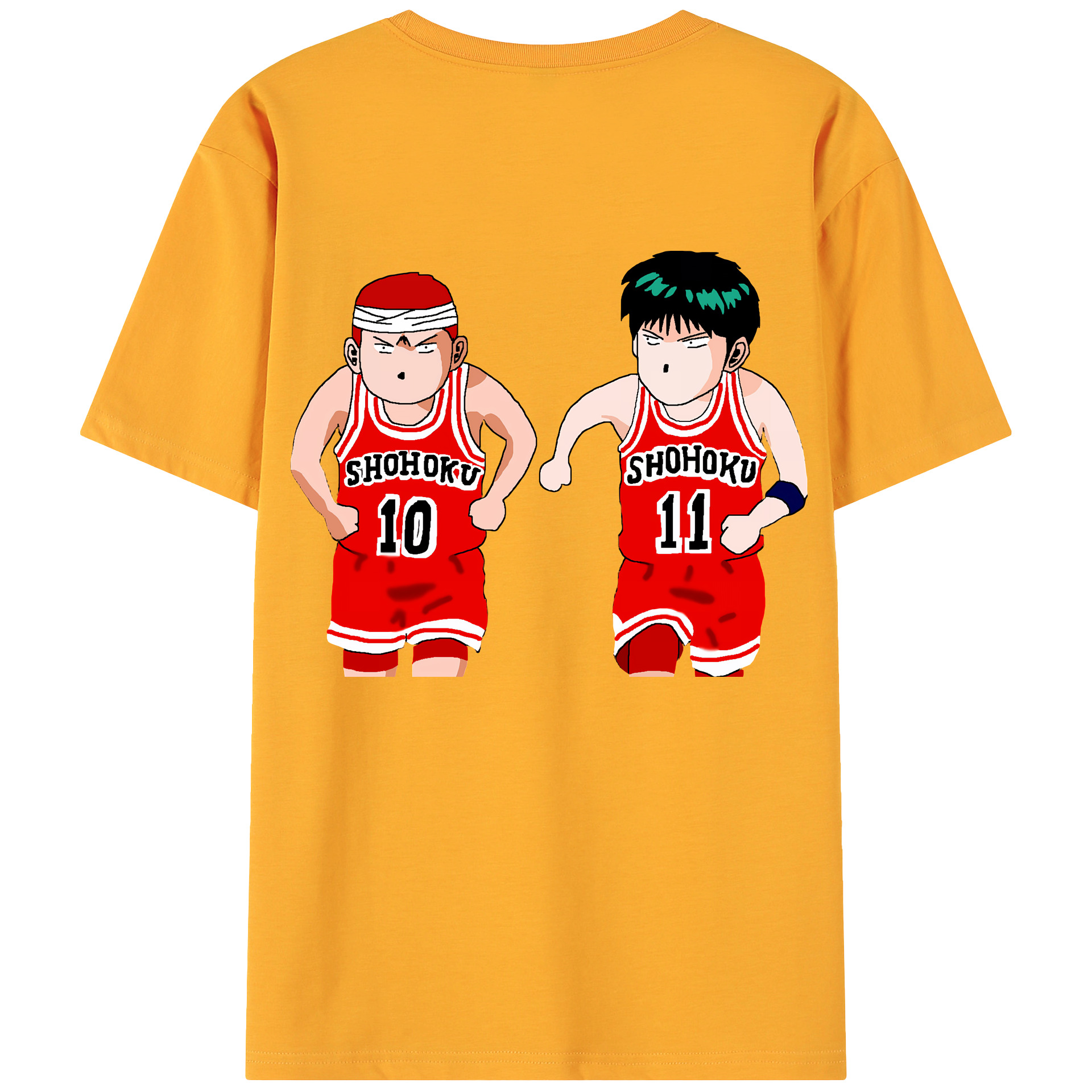 （画像用） SLAM DUNK／スラムダンク 綿100％ メンズ半袖Tシャツ（バックプリント） 通気性