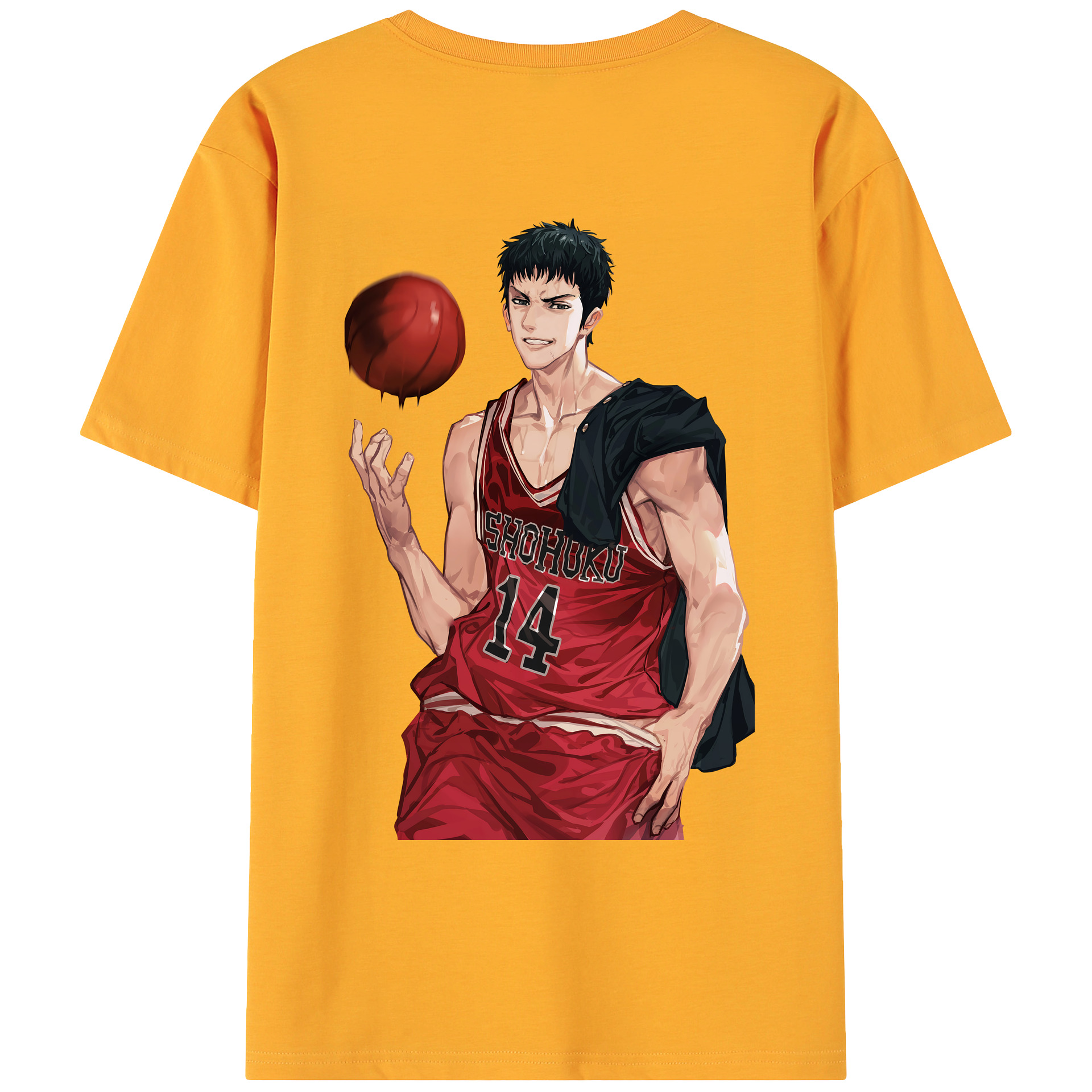 （画像用） SLAM DUNK／スラムダンク 綿100％ メンズ半袖Tシャツ（バックプリント） 通気性