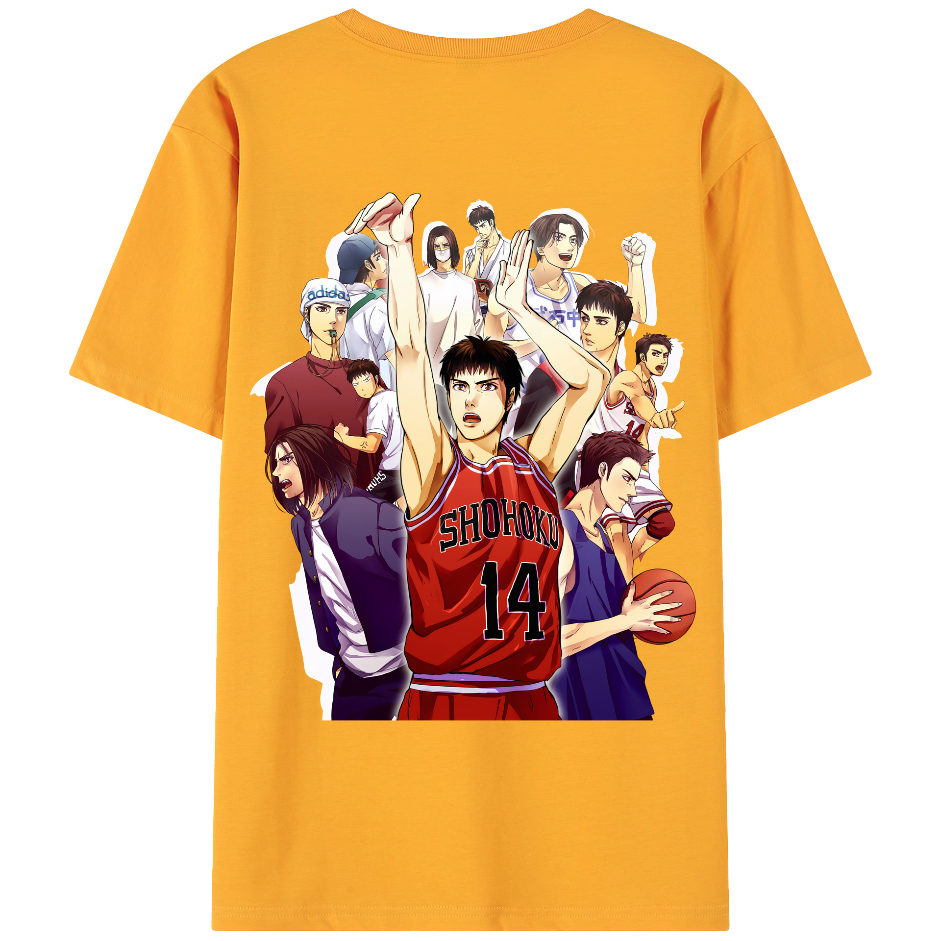 （画像用） SLAM DUNK／スラムダンク 綿100％ メンズ半袖Tシャツ（バックプリント） 通気性