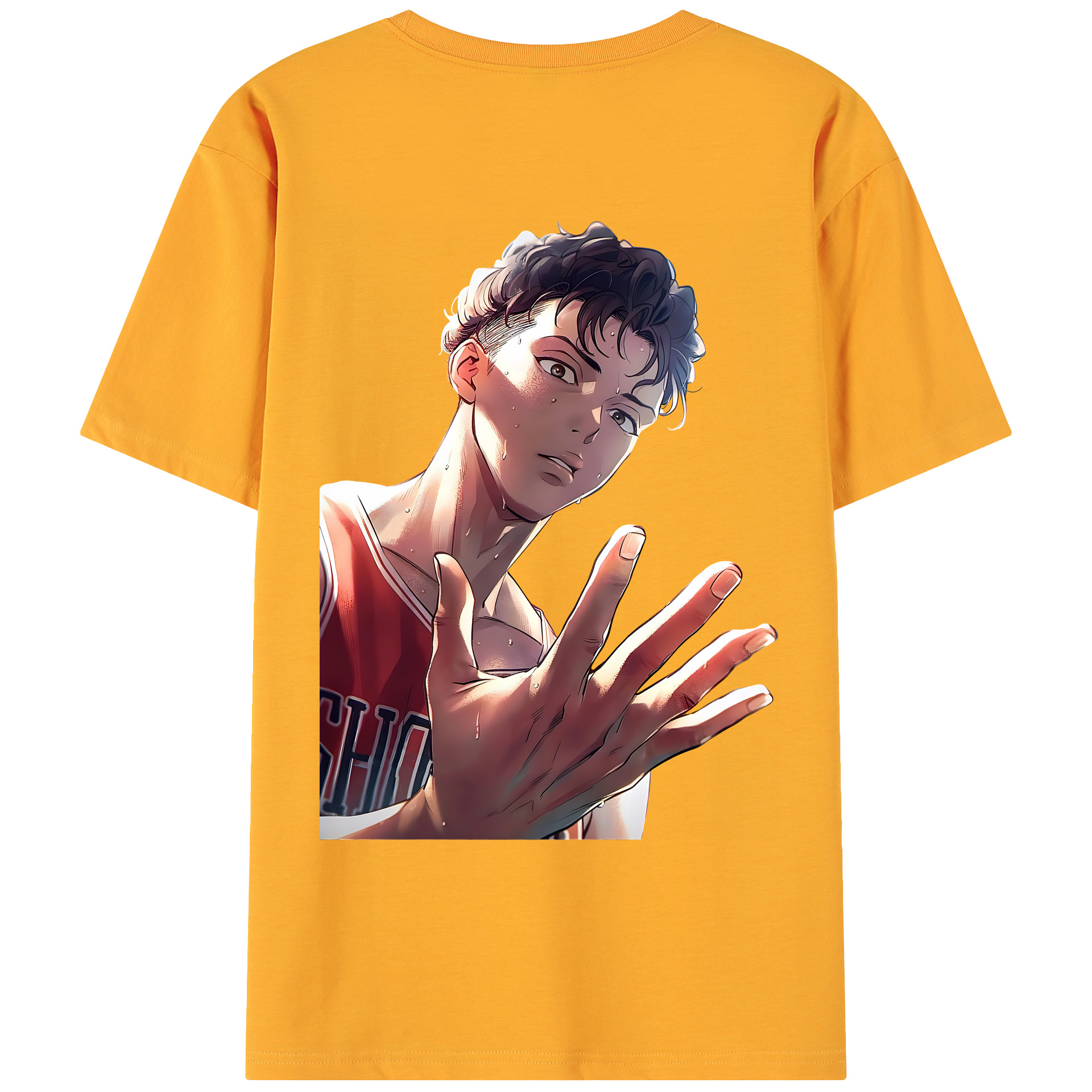 （画像用） SLAM DUNK／スラムダンク 綿100％ メンズ半袖Tシャツ（バックプリント） 通気性