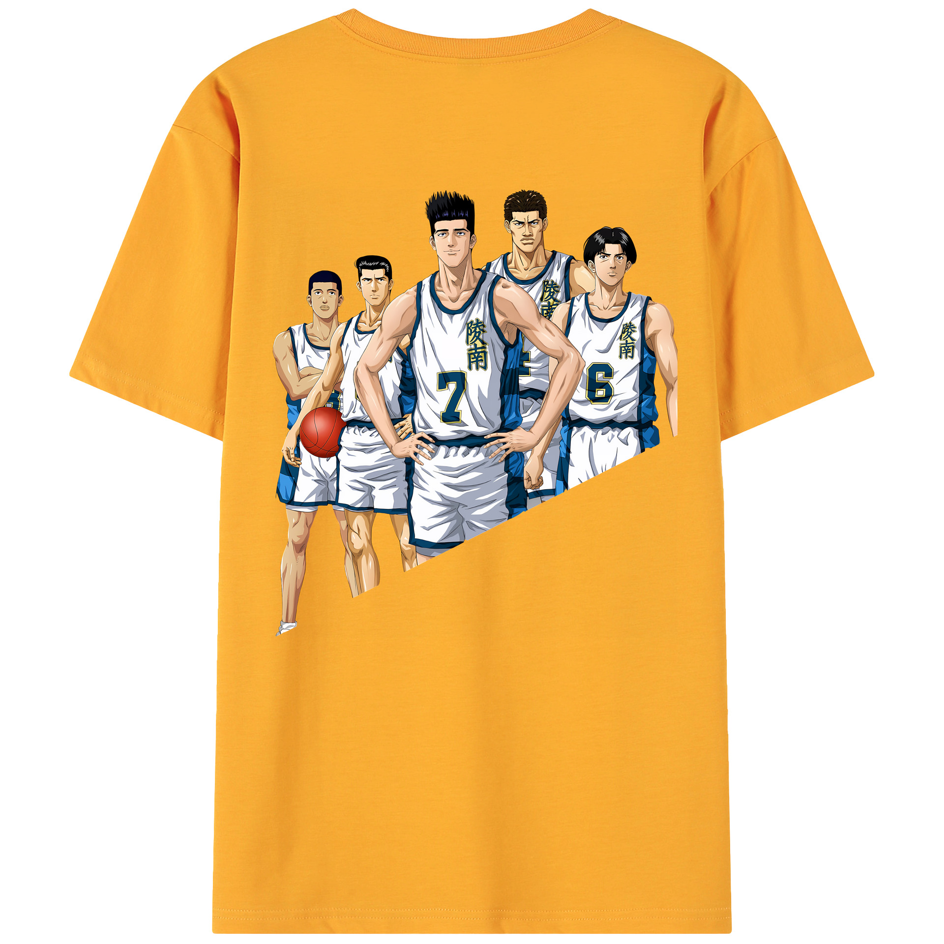 （画像用） SLAM DUNK／スラムダンク 綿100％ メンズ半袖Tシャツ（バックプリント） 通気性