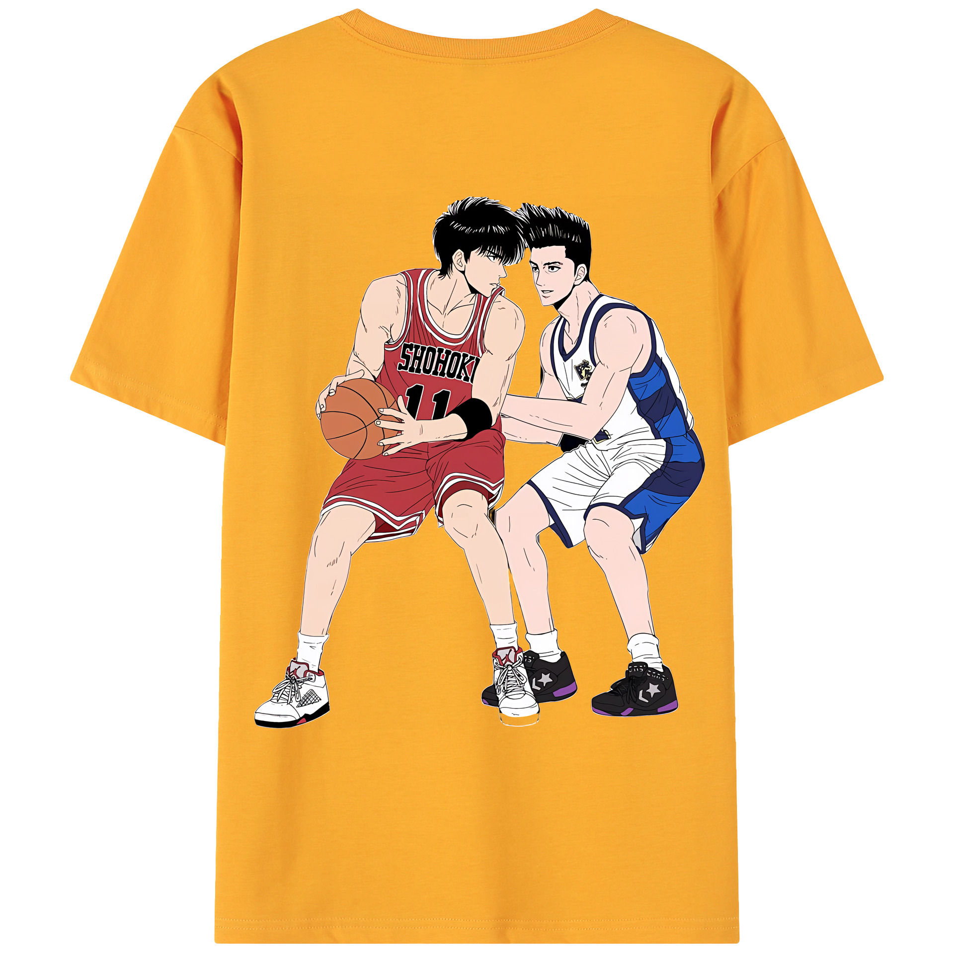 （画像用） SLAM DUNK／スラムダンク 綿100％ メンズ半袖Tシャツ（バックプリント） 通気性