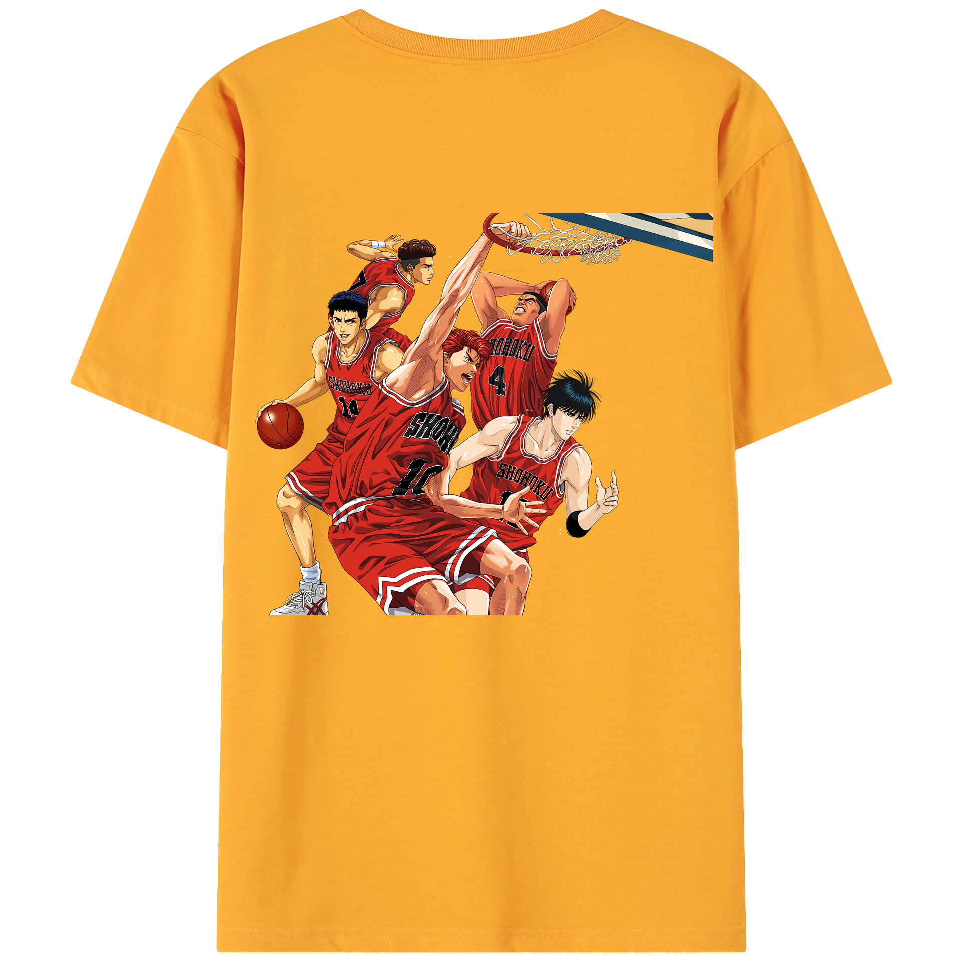 （画像用） SLAM DUNK／スラムダンク 綿100％ メンズ半袖Tシャツ（バックプリント） 通気性