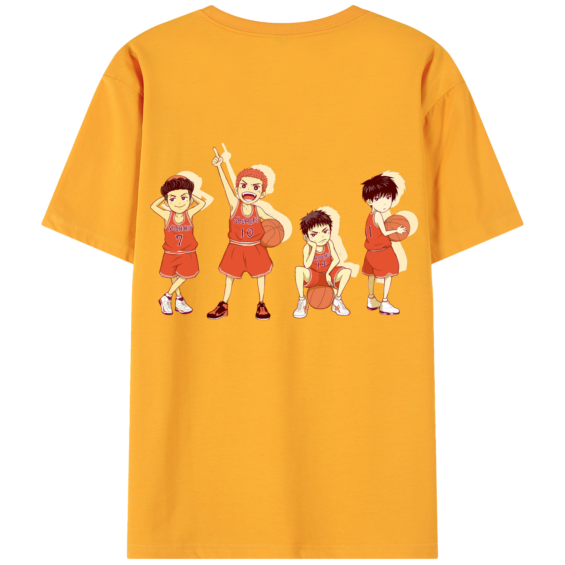 （画像用） SLAM DUNK／スラムダンク 綿100％ メンズ半袖Tシャツ（バックプリント） 通気性
