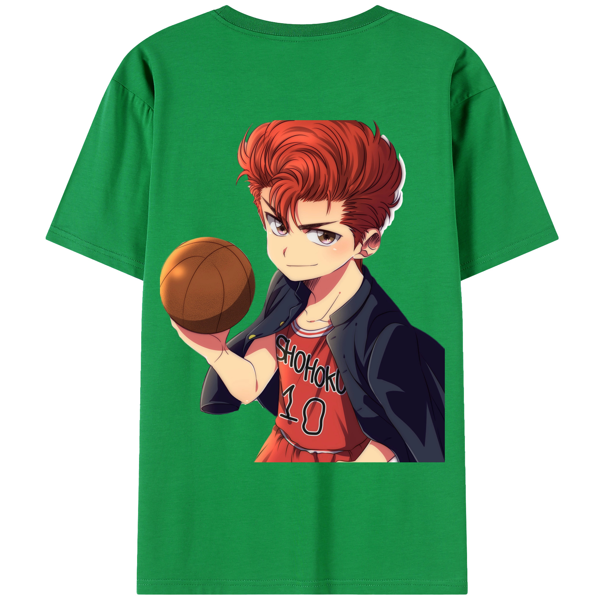 （画像用） SLAM DUNK／スラムダンク 綿100％ メンズ半袖Tシャツ（バックプリント） 通気性
