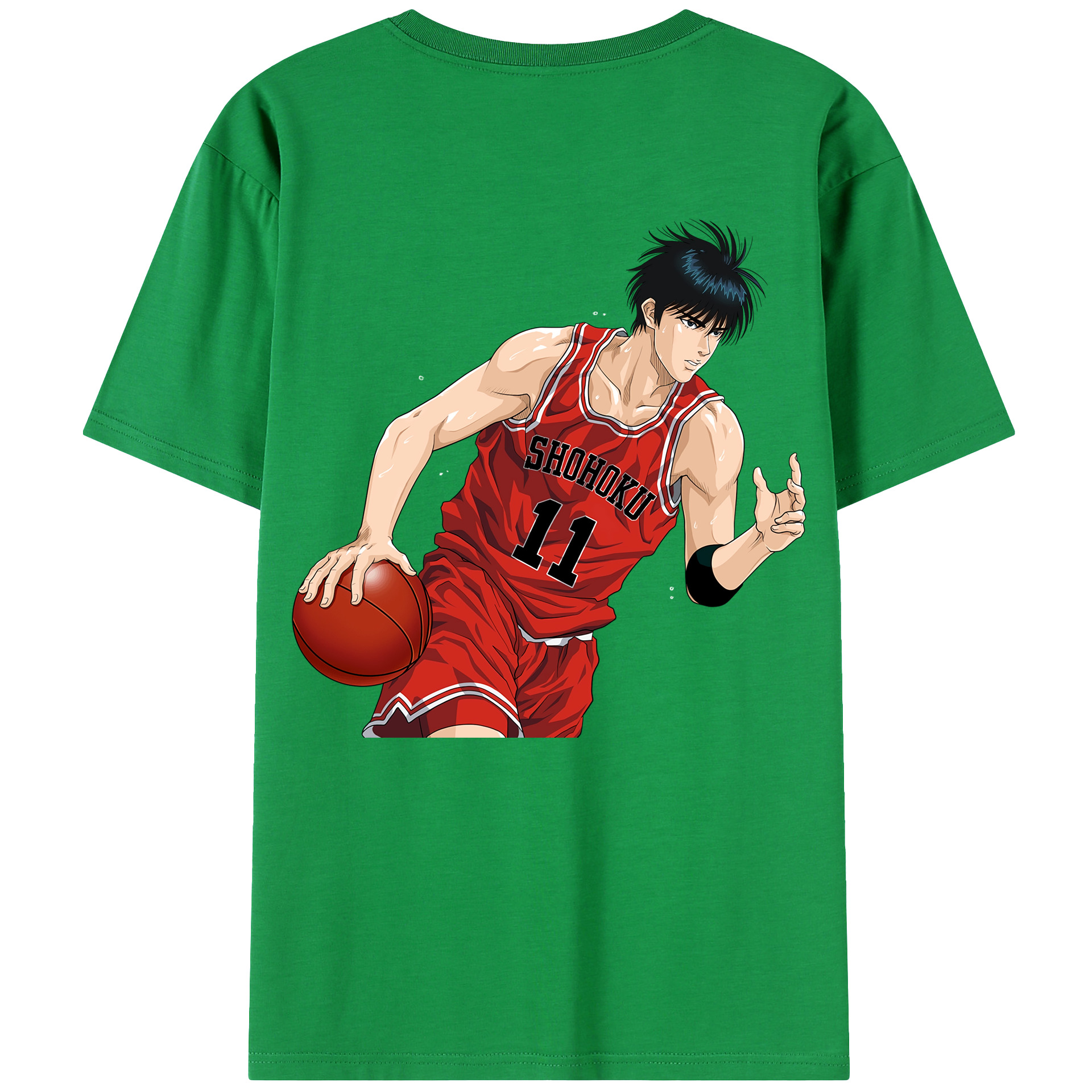 （画像用） SLAM DUNK／スラムダンク 綿100％ メンズ半袖Tシャツ（バックプリント） 通気性