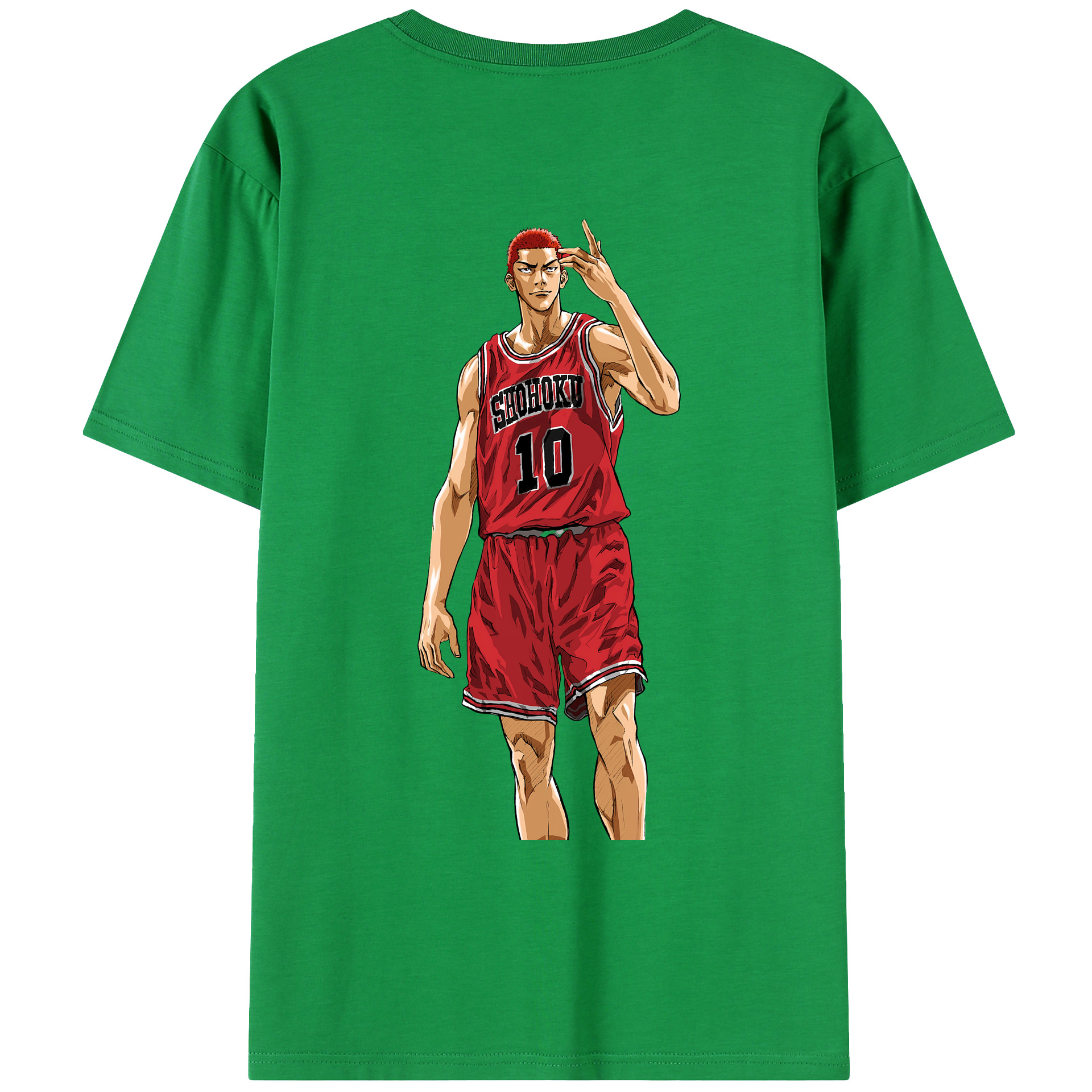 （画像用） SLAM DUNK／スラムダンク 綿100％ メンズ半袖Tシャツ（バックプリント） 通気性