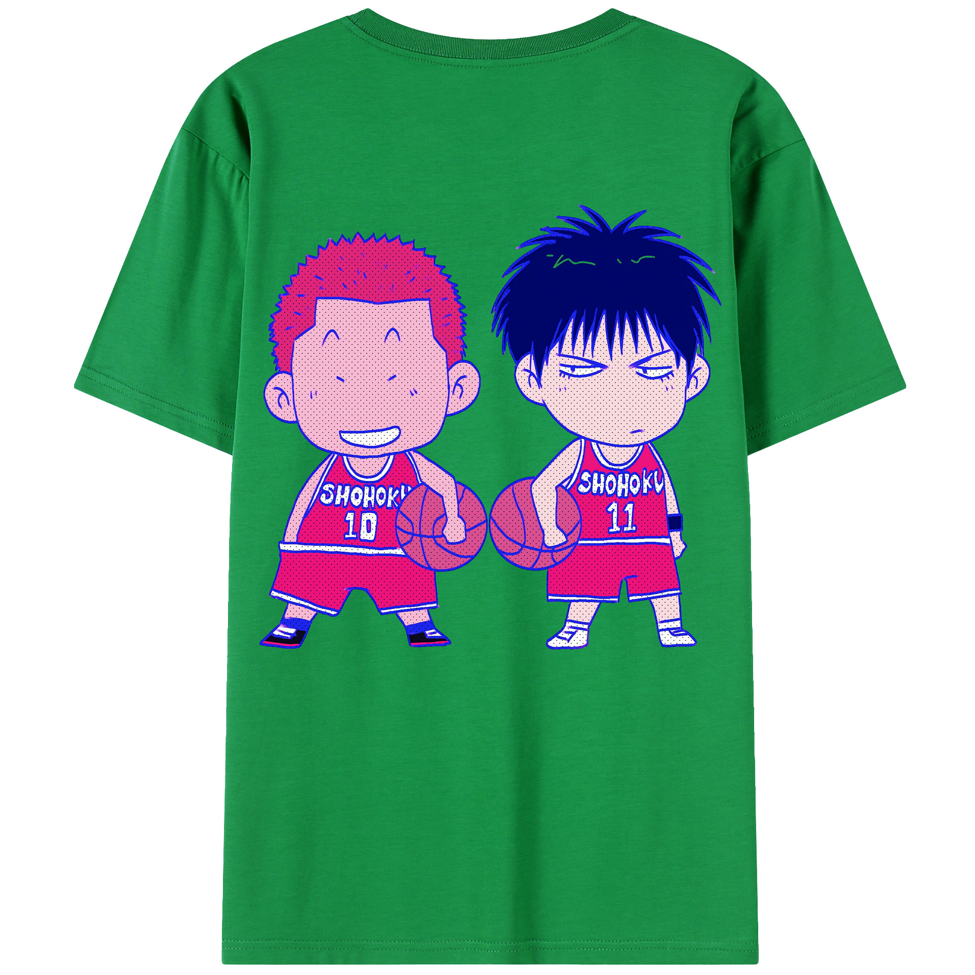 （画像用） SLAM DUNK／スラムダンク 綿100％ メンズ半袖Tシャツ（バックプリント） 通気性