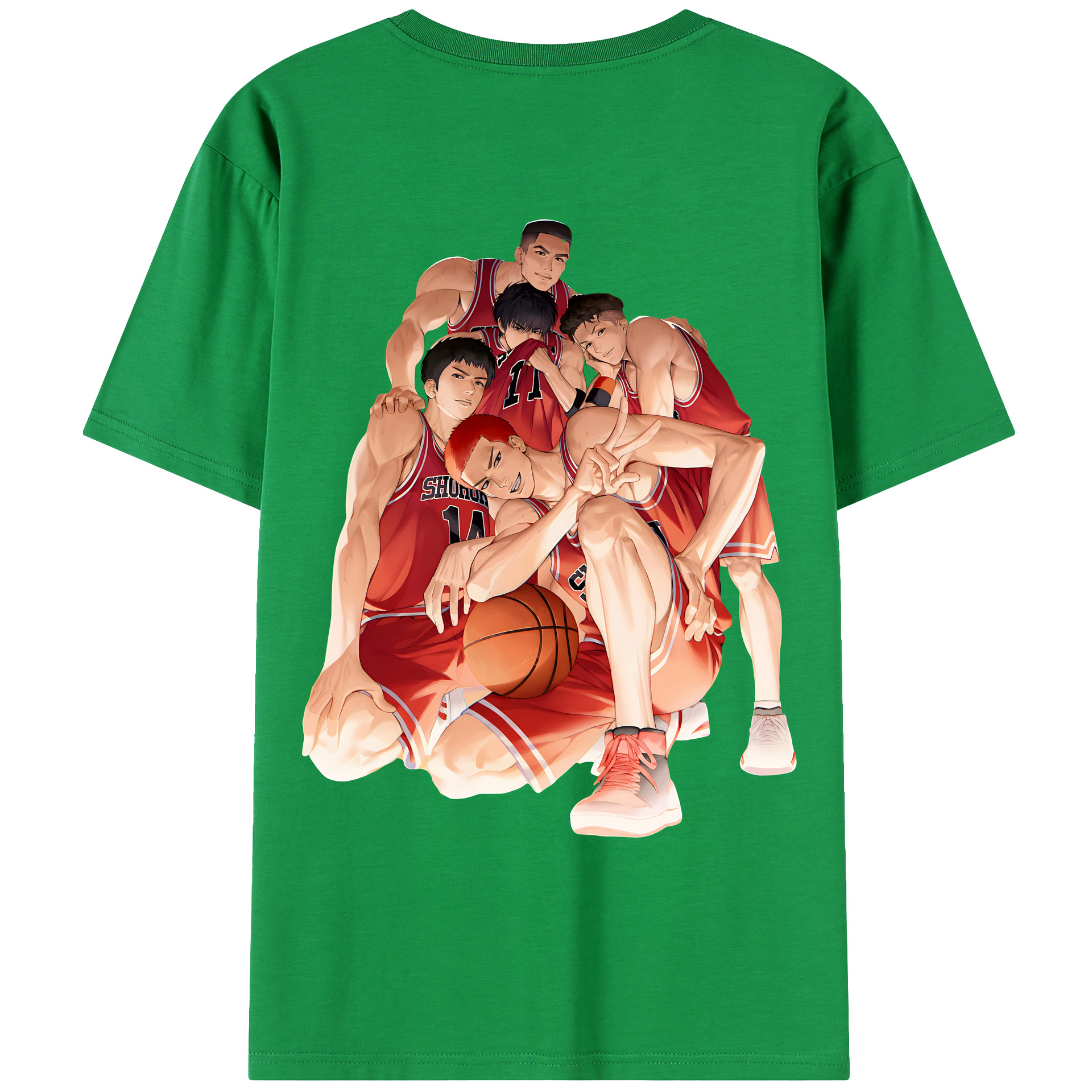 （画像用） SLAM DUNK／スラムダンク 綿100％ メンズ半袖Tシャツ（バックプリント） 通気性