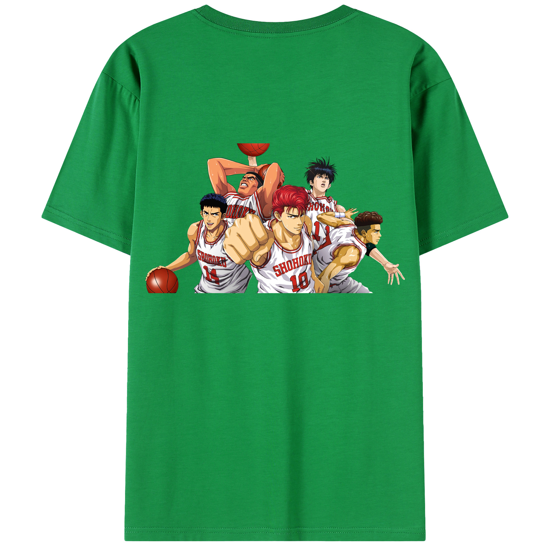 （画像用） SLAM DUNK／スラムダンク 綿100％ メンズ半袖Tシャツ（バックプリント） 通気性